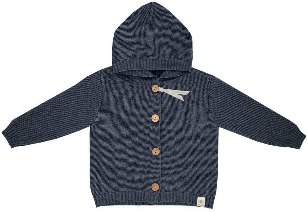 Image of MAXIMO Strickjacke mit Kapuze, schützt vor Wind und Kälte, Langarm, Baumwolle