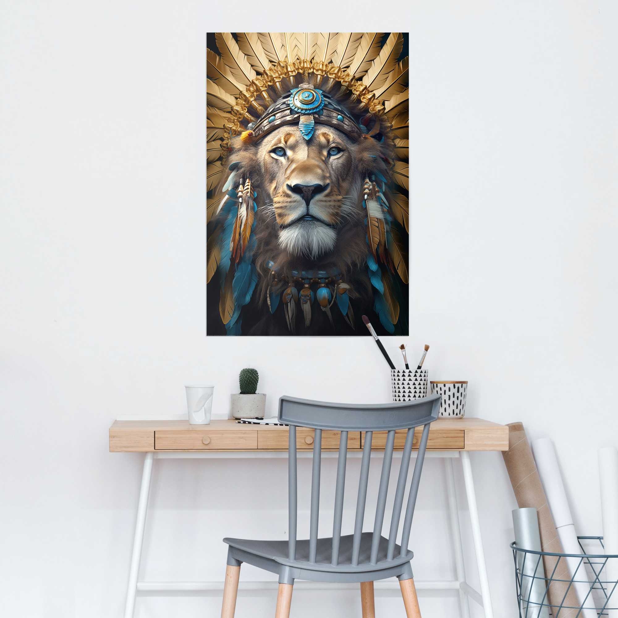 Image of Reinders Poster "Ornament Lion"