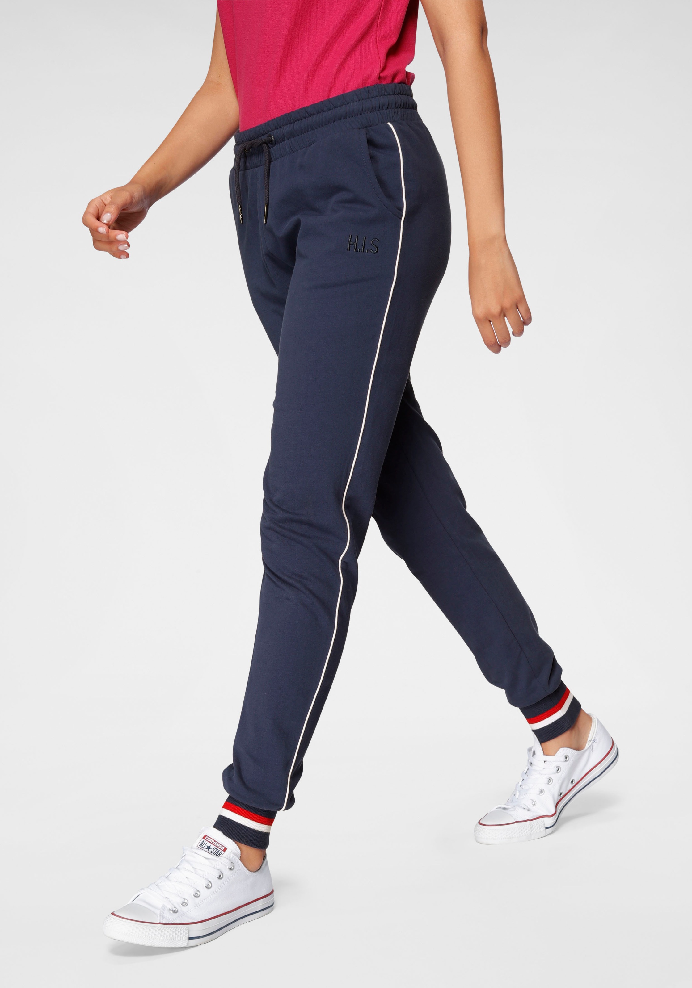 Image of H.I.S Jogginghose »Athleisure Jogging Pants«, mit weissem Piping bei Ackermann Versand Schweiz