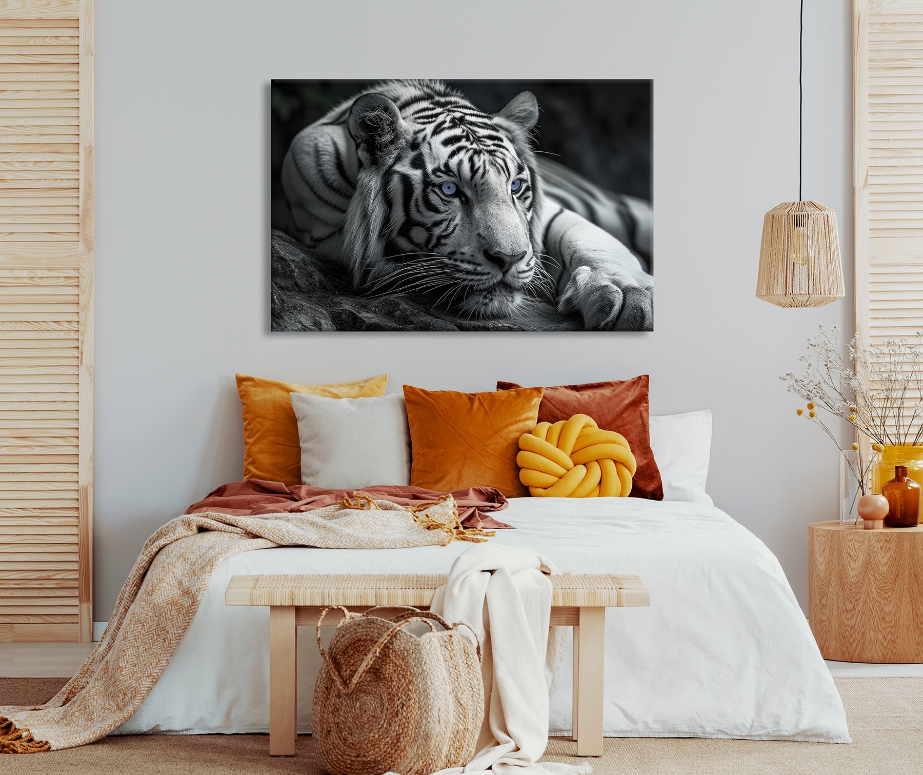 Bönninghoff Bild »Wandbild TIGER 78x118 cm – Leinwandbild Keilrahmen Deko modern« Raubkatzen | Tiger | Wildtiere auf Keilrahmen gespannt
