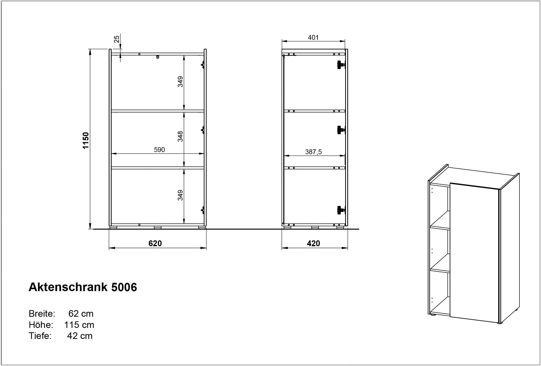 andas Büromöbel-Set »Njavve bestehend aus Schreibtisch«, (2 tlg.), inkl. Container & Aktenschrank (Höhe 115 cm), Made in Germany
