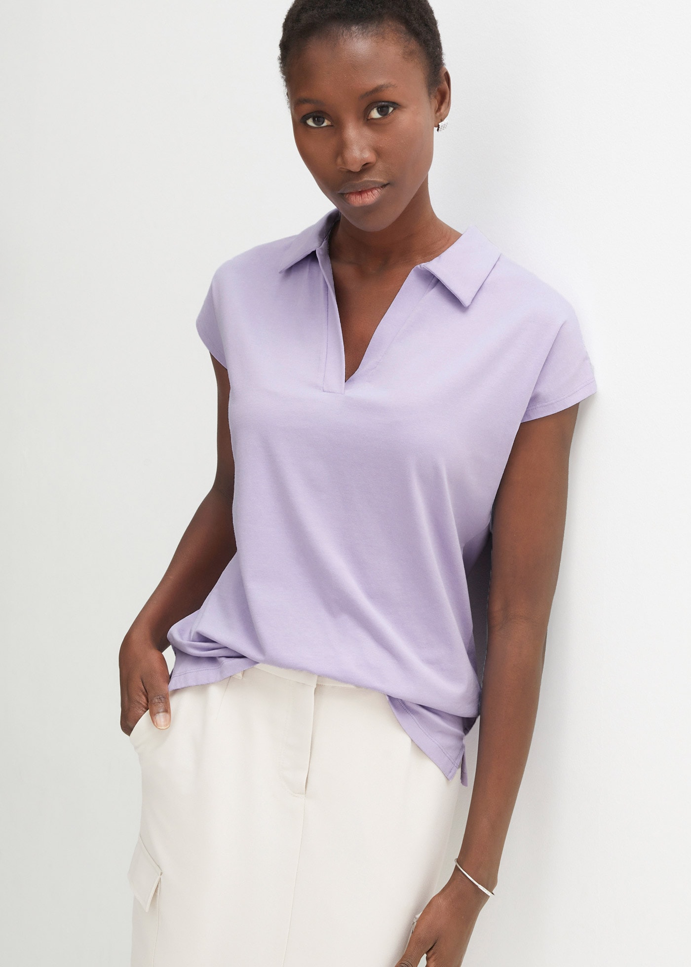 Image of bonprix T-Shirt Regular Fit Passform, Kurzarm, offener Polokragen