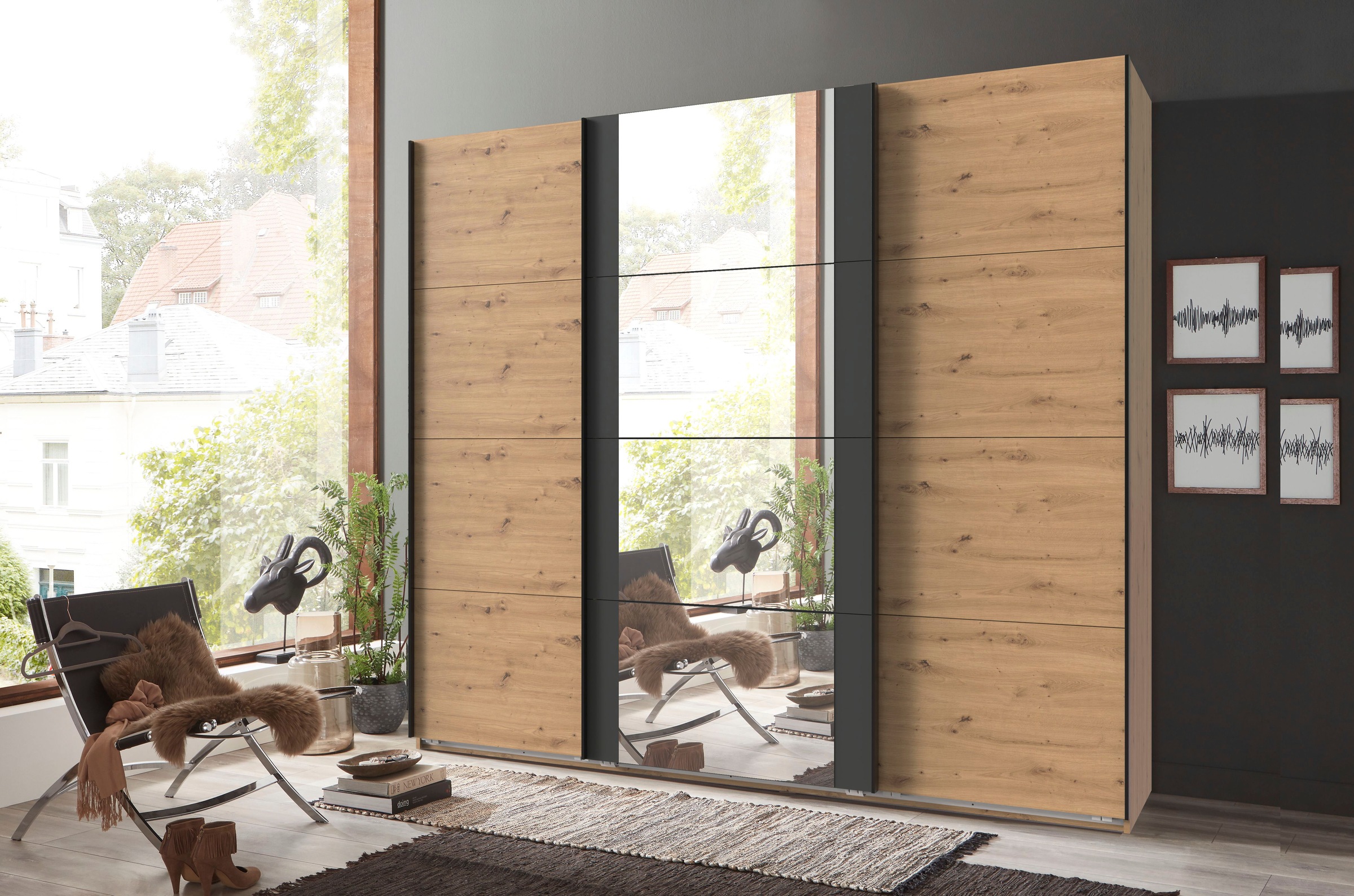 Wimex Armoire à portes coulissantes »Bern Schiebetürenschrank« Schrank mit zusätzlicher Innenausstattung, Garderobe