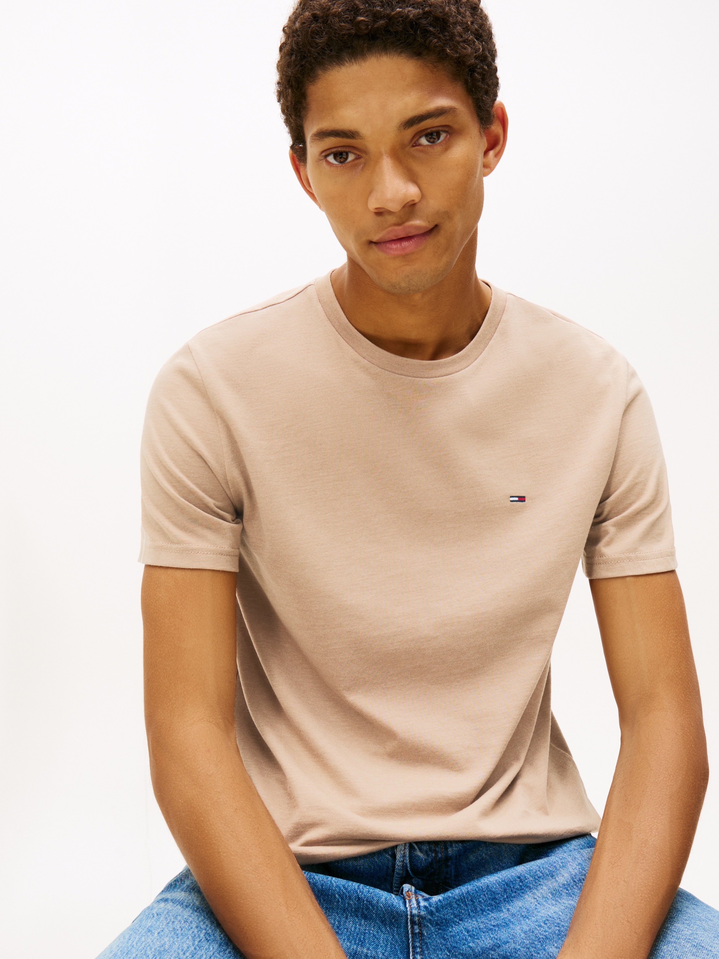 Tommy Jeans T-Shirt »TJM XSLIM JASPE HTR TEE EXT«, Mit Rundhalsausschnitt