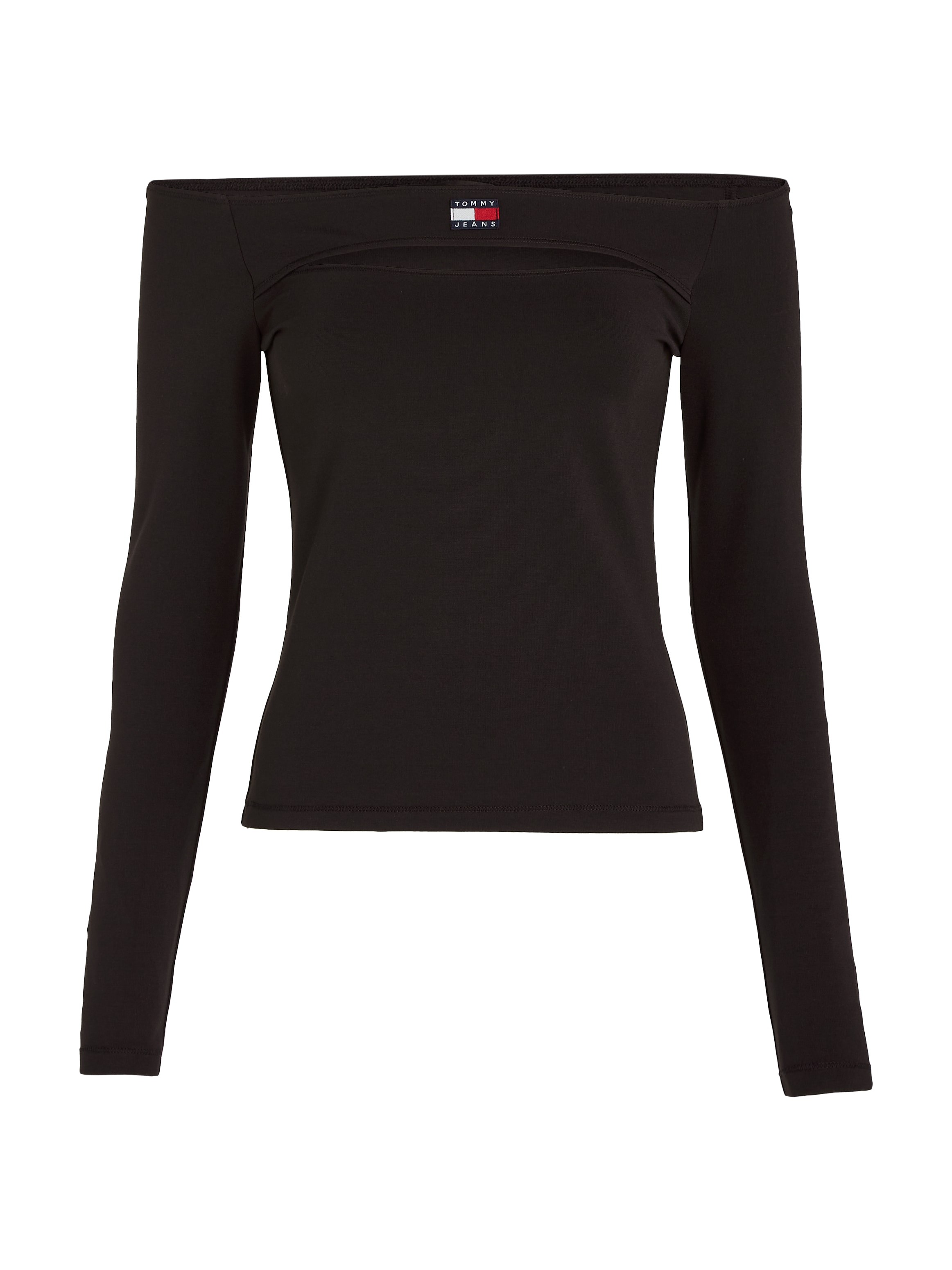 Tommy Jeans Langarmshirt »TJW SLIM BADGE CUTOUT TOP LS«, mit Tommy Jeans Logo