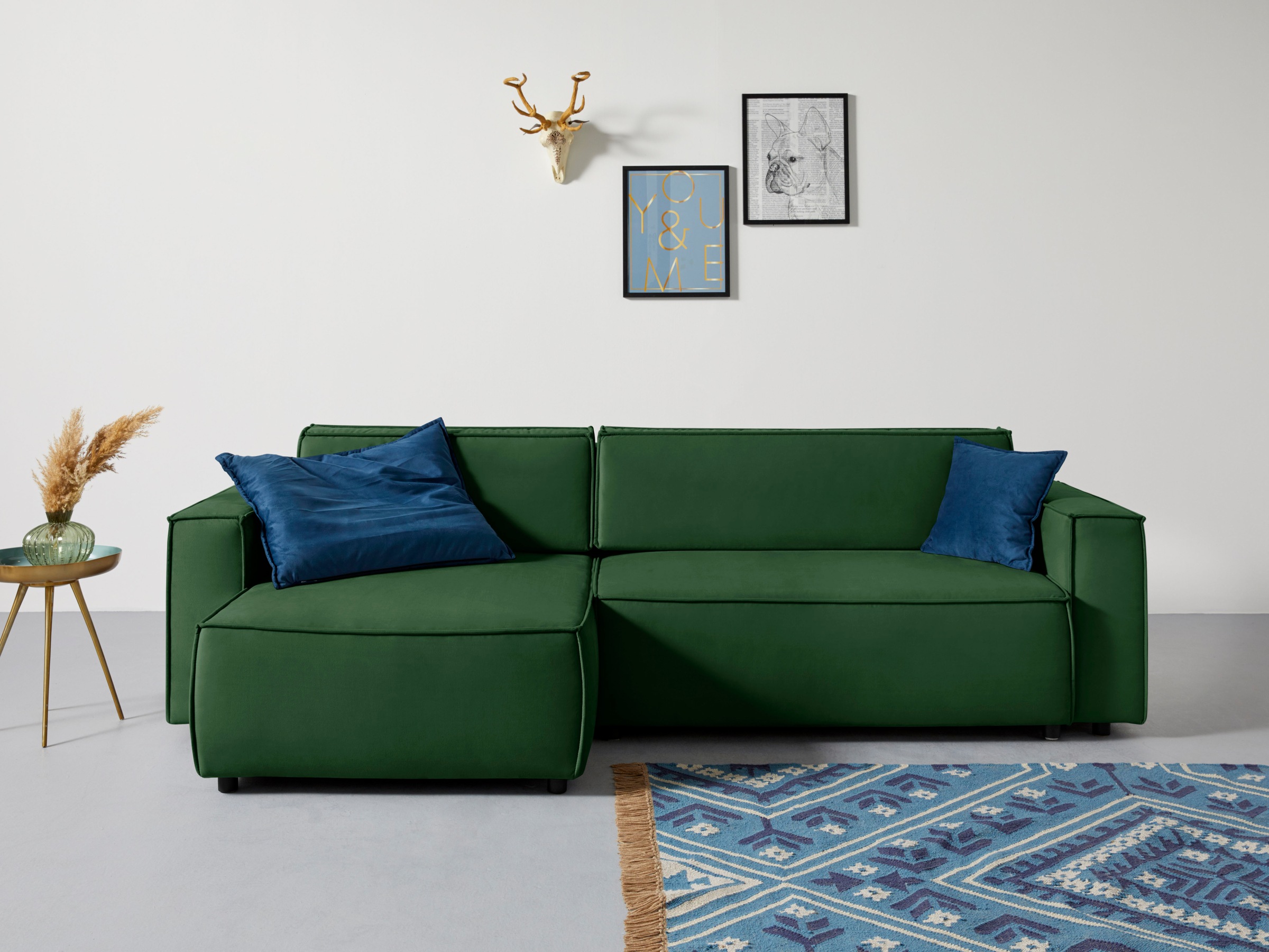 Image of Home affaire Ecksofa "Marva L-Form, B: 282 cm" Bettfunktion, Bettkasten & 2 Zierkissen, Federkern