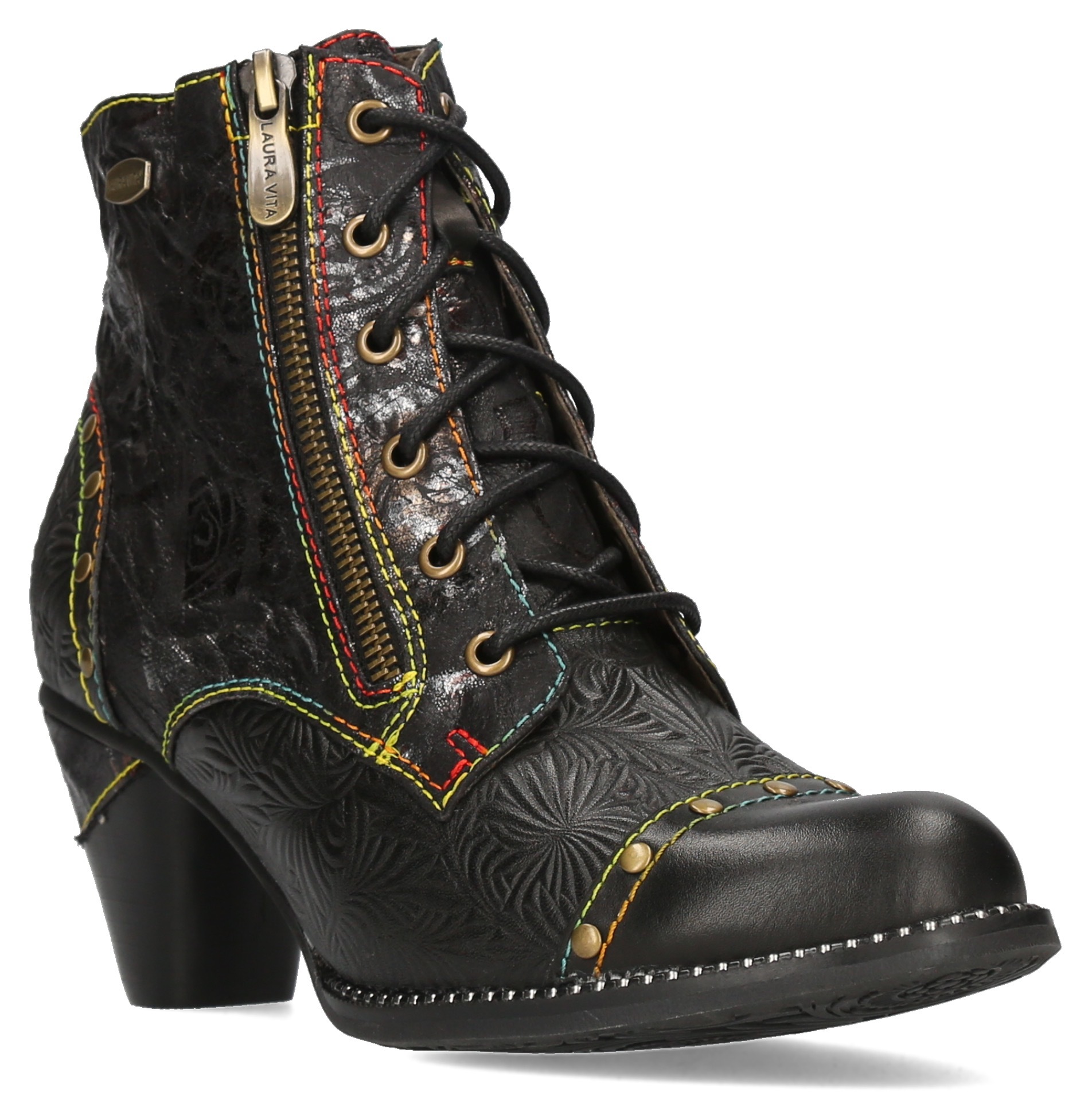 Image of LAURA VITA Schnürstiefelette »ALCIZEEO12«, mit Nieten aufwendig verziert bei Ackermann Versand Schweiz