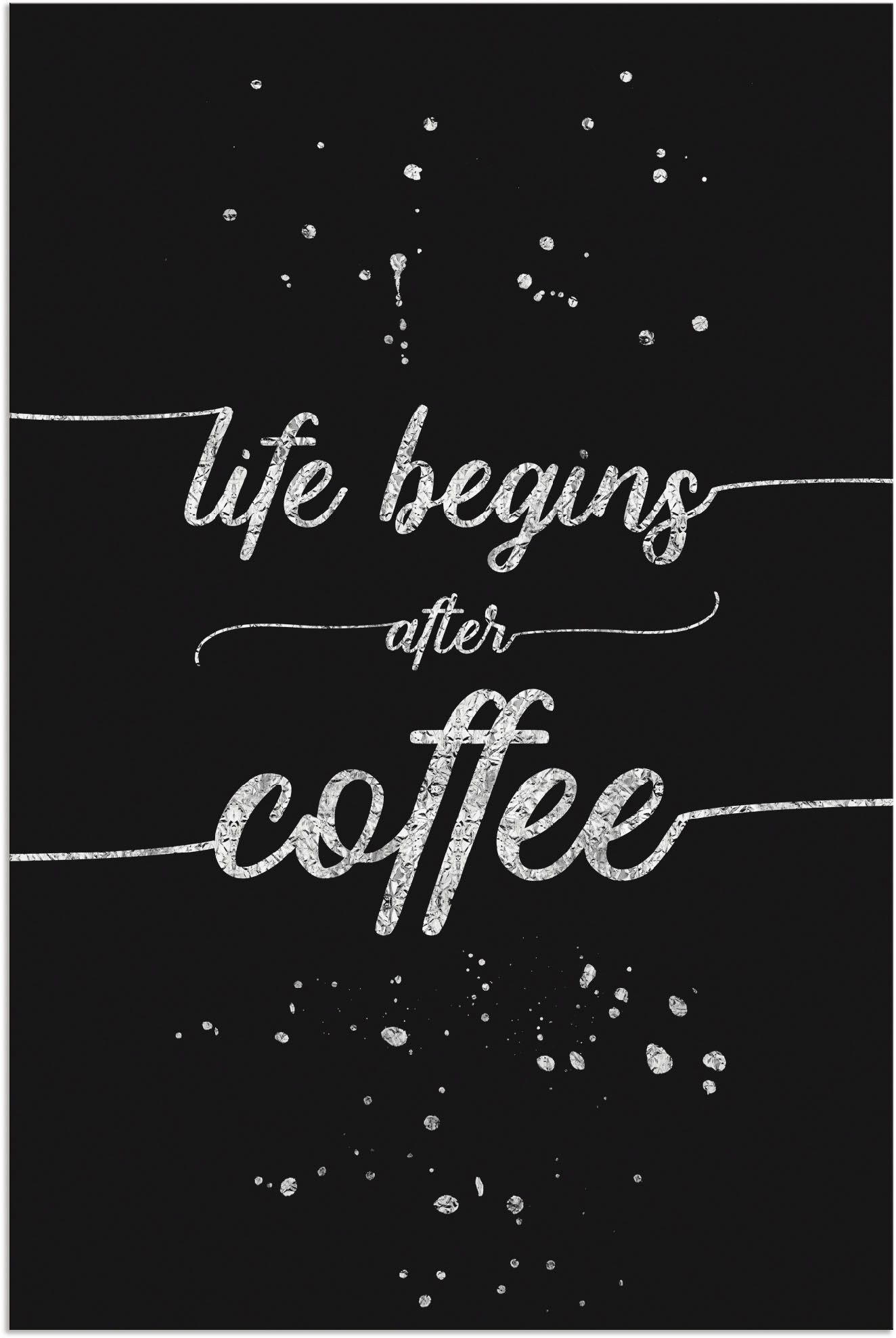 Image of Artland Alu-Dibond-Druck "Leben beginnt nach dem Kaffee" Sprüche & Texte 1 Stk. tlg. für Innen- und Aussenbereich geeignet, Outdoorbild