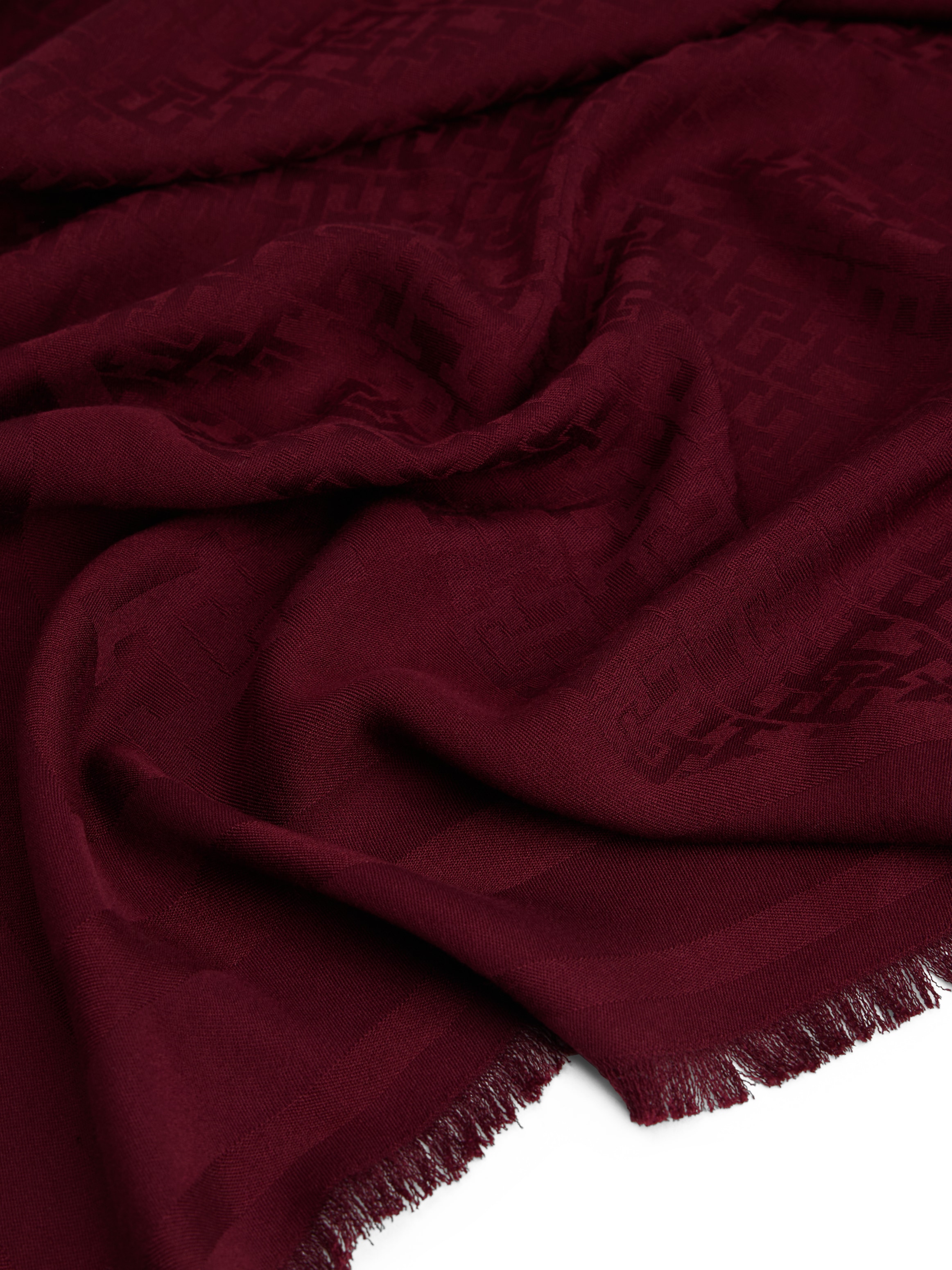 Tommy Hilfiger Schal »TH MONOGRAM« mit Fransen und TH-Monogramm