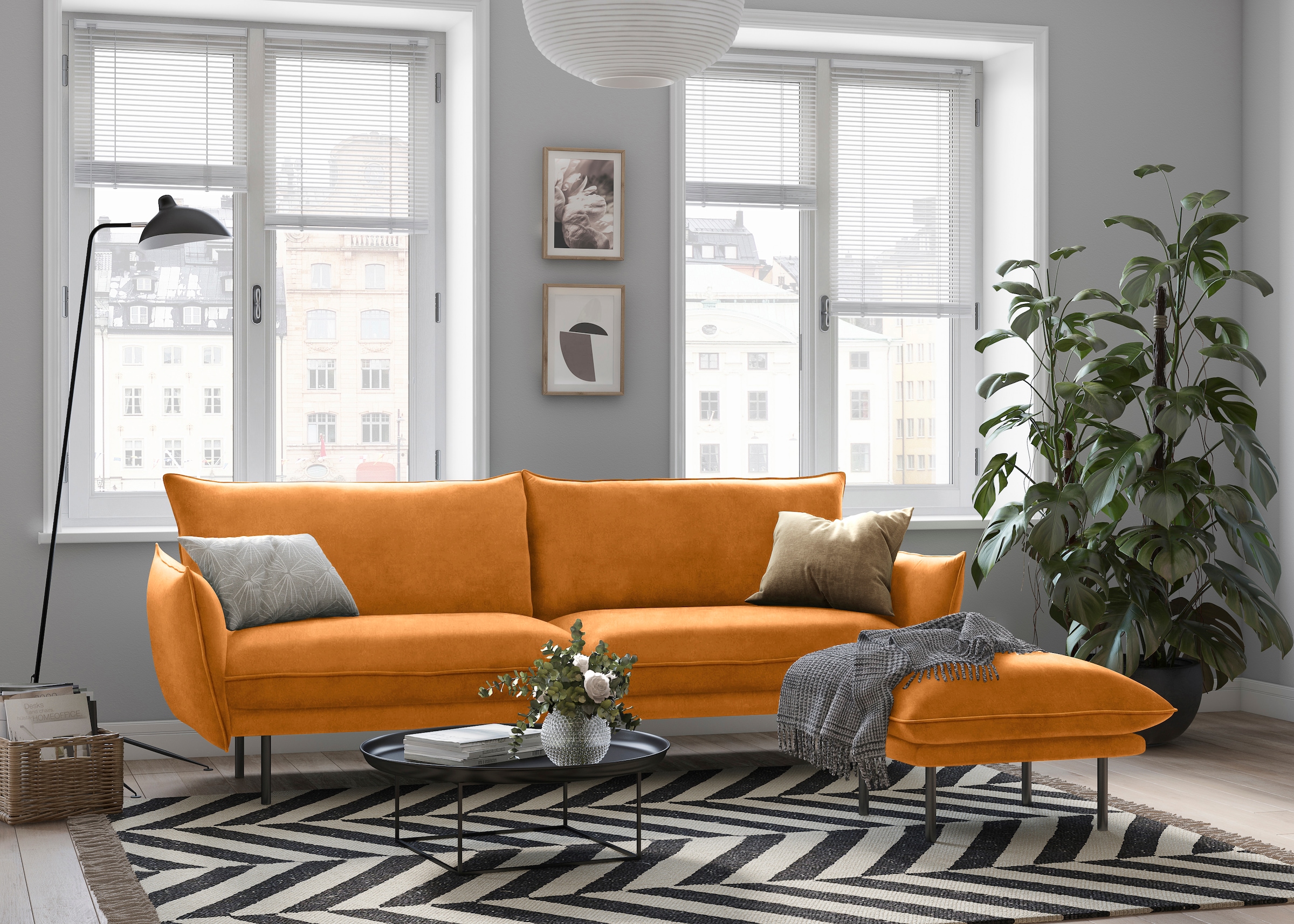 andas Polsterhocker »Stine«, Besonderes Design durch Kissenoptik und Keder, by Morten Georgsen