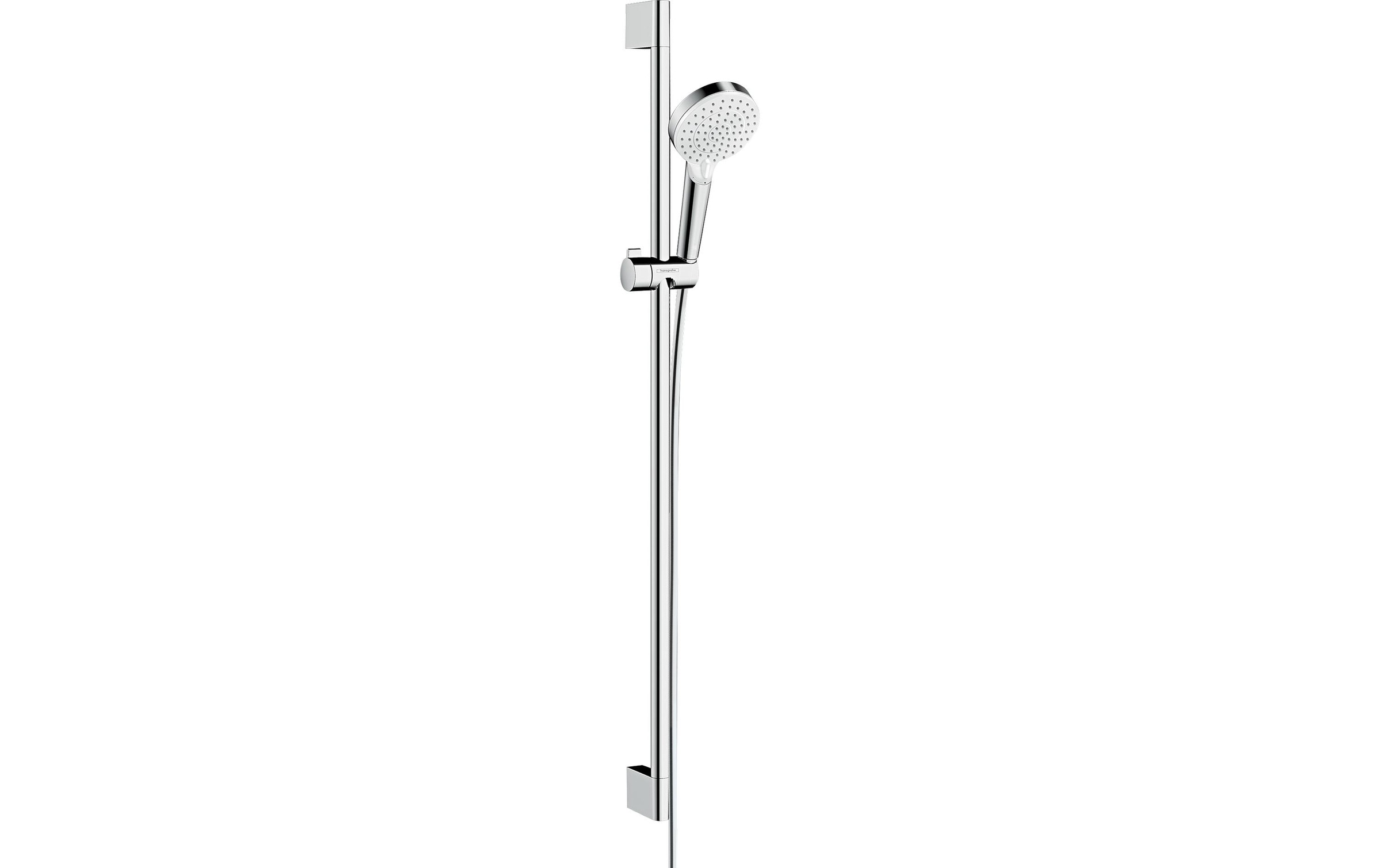Image of hansgrohe Duschsystem "Crometta" Komplett-Set, 10cm, wassersparend 9 l/min, mit Duschstange 90cm, Weiss/chrom