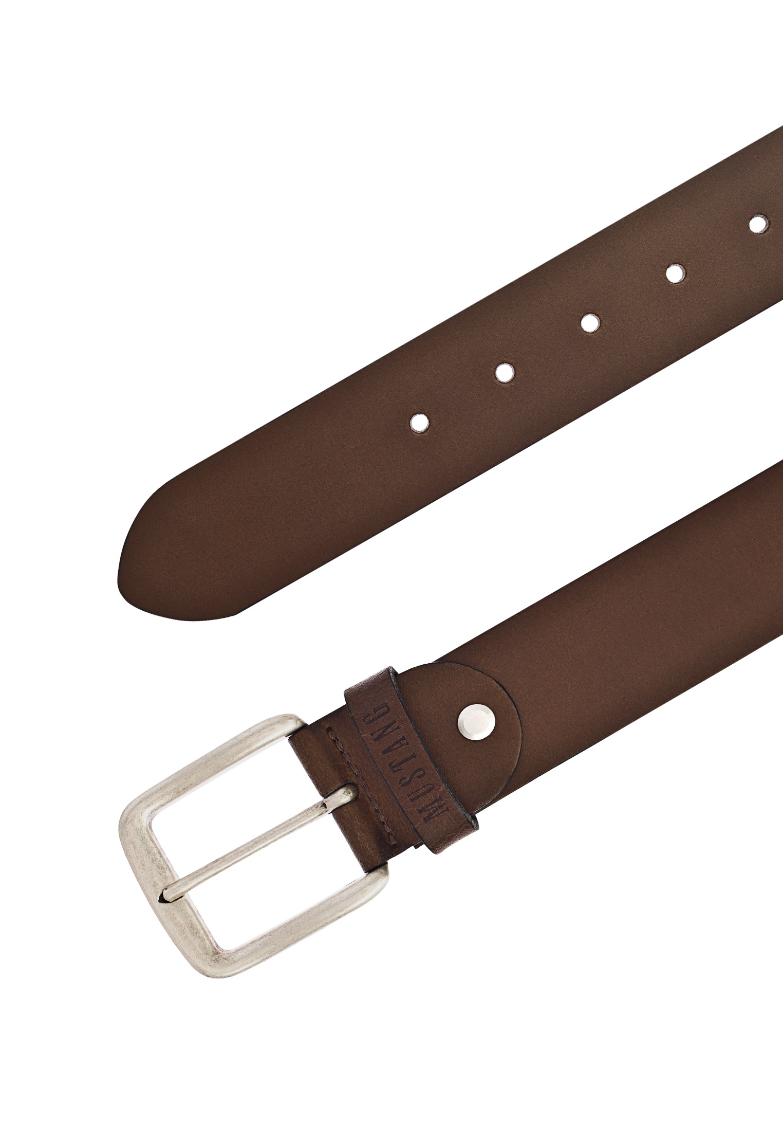 MUSTANG Ledergürtel, Klassische Dornschliesse in leichter Used-Optik, 4 cm