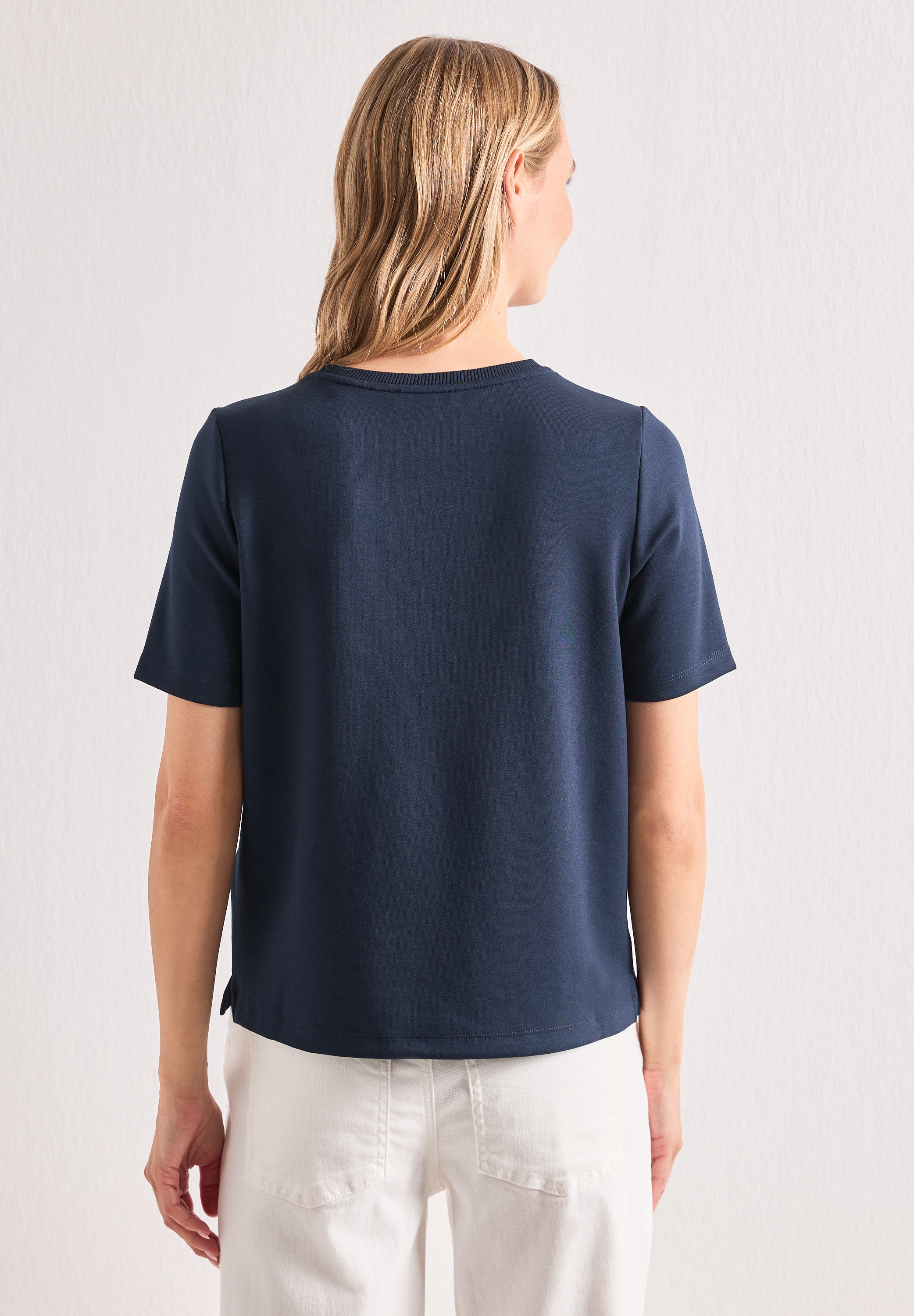 STREET ONE T-shirt à manches courtes t-shirt d'été avec poche poitrine décorative