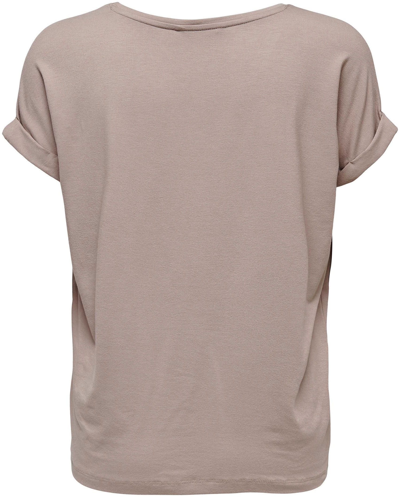 ONLY T-Shirt »ONLMOSTER – Kurzarmshirt mit Aufschlag und klassischem Look«, unifarben, casual, regular fit, Viskosemischung, Rundhals