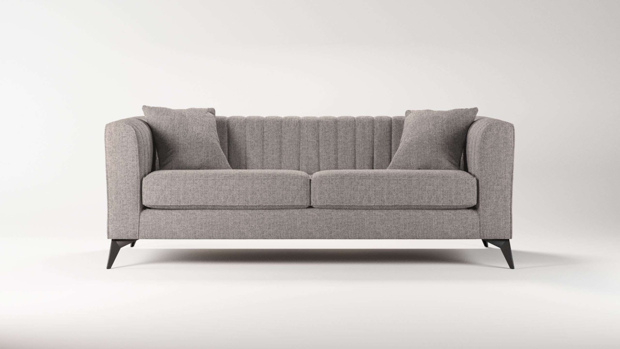 Places of Style 3-Sitzer »MATTHEW elegantes Designsofa, Masse B/T/H: 201/86/74 cm«, feine Steppung im Rückenbereich, lose Sitzkissen, incl. Zierkissen