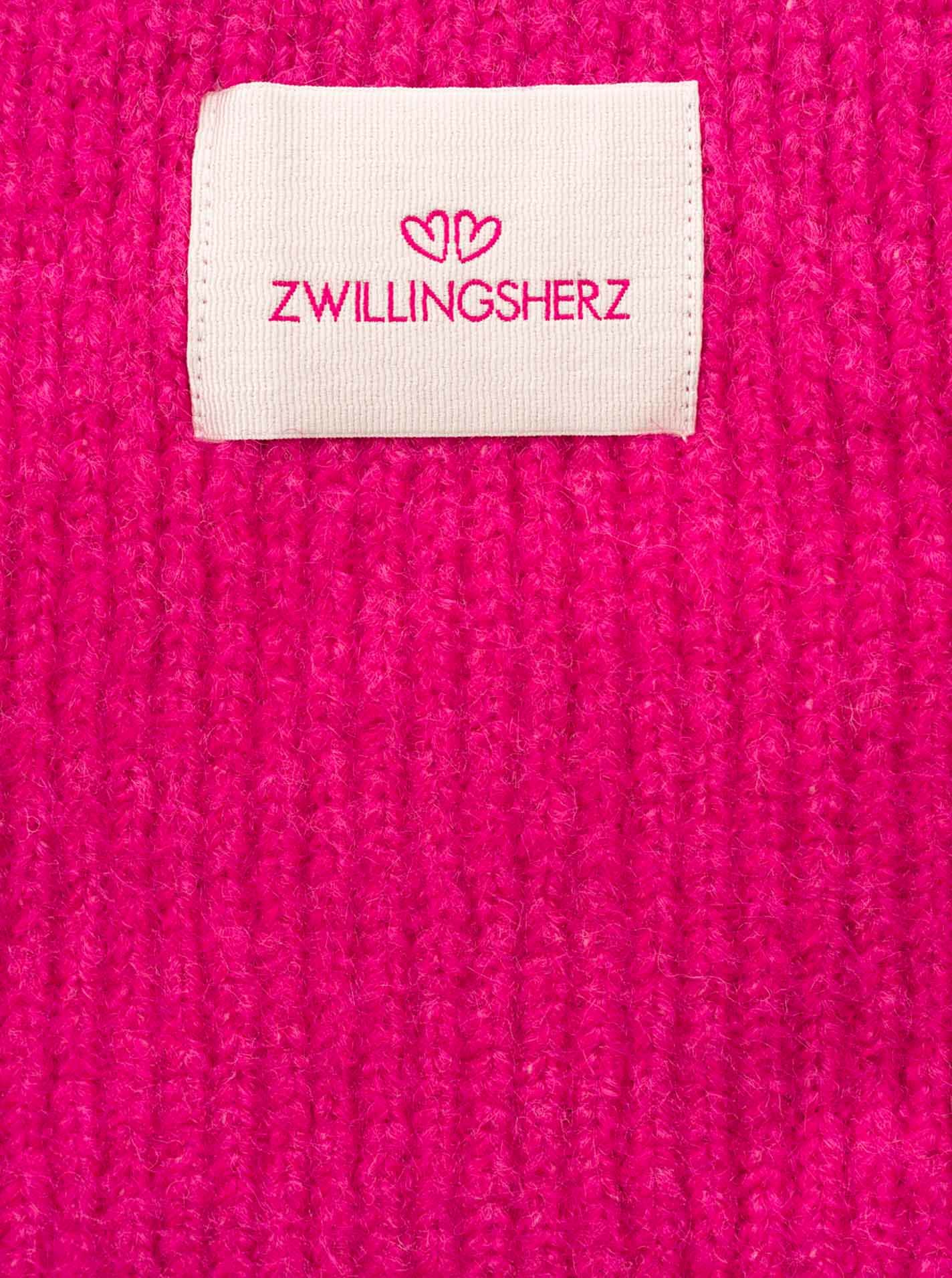 Zwillingsherz Écharpe tricotée »"Zwillingsherz Patch"« côtelé, avec laine et patch