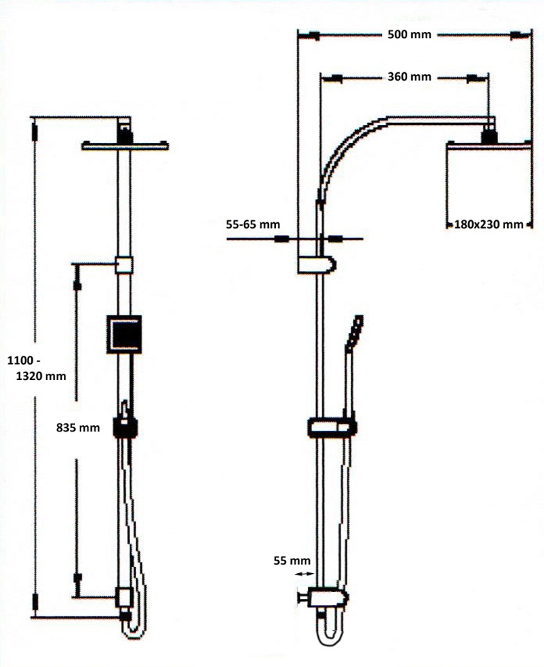 ADOB Duschsystem »Wellness«, mit integrierter Thermostatarmatur