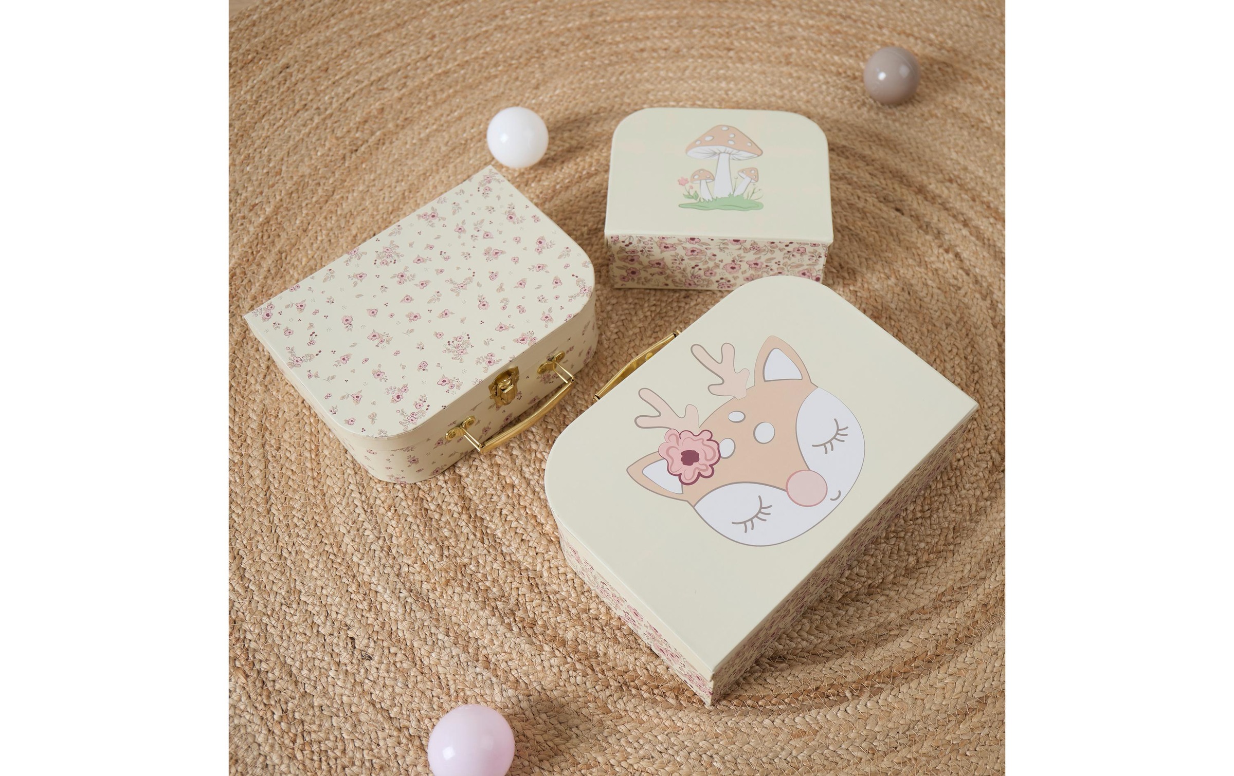 BIECO Spielwerkzeugkoffer »Ella vintage flowers 3er Set«