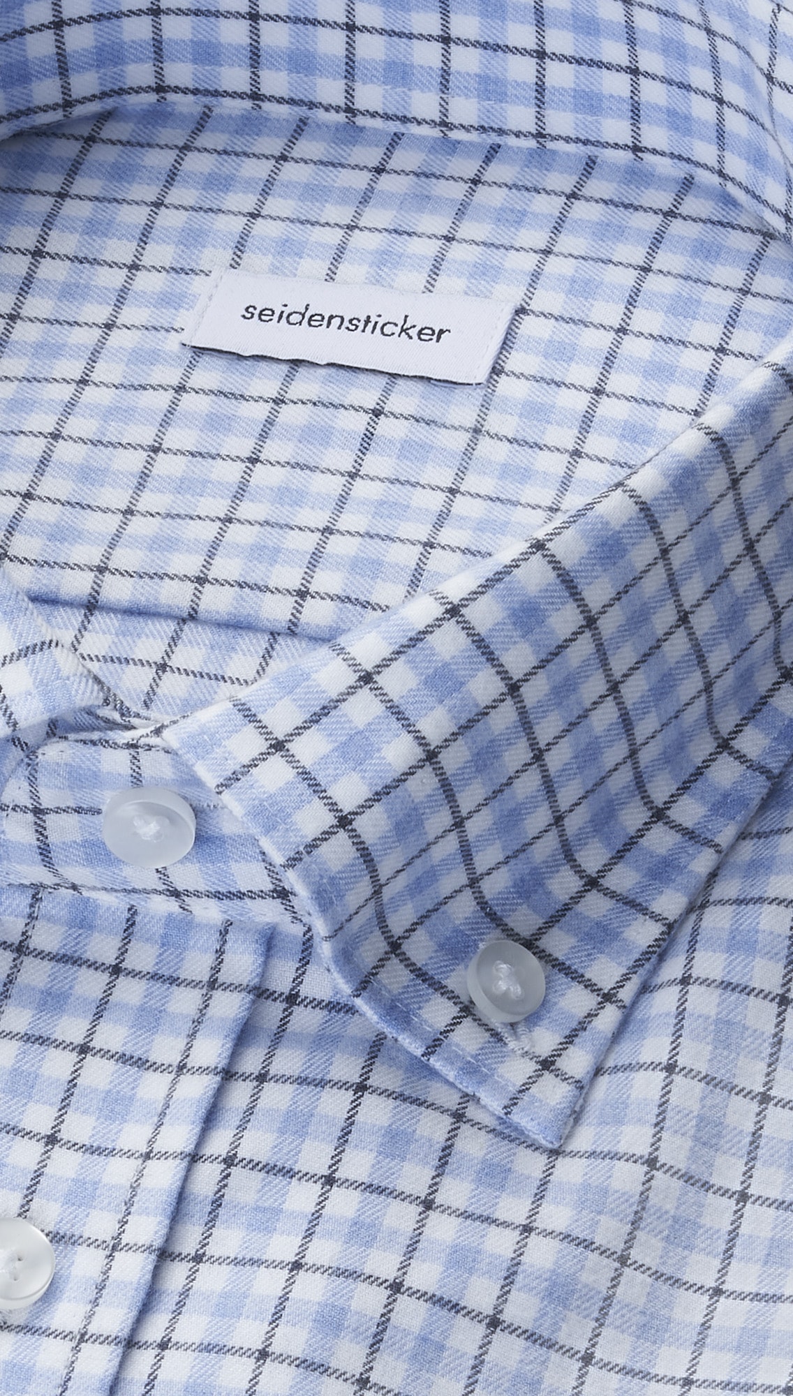 seidensticker Flanellhemd »Schwarze Rose« Shaped 1/1 Button-Down-Kragen Karo