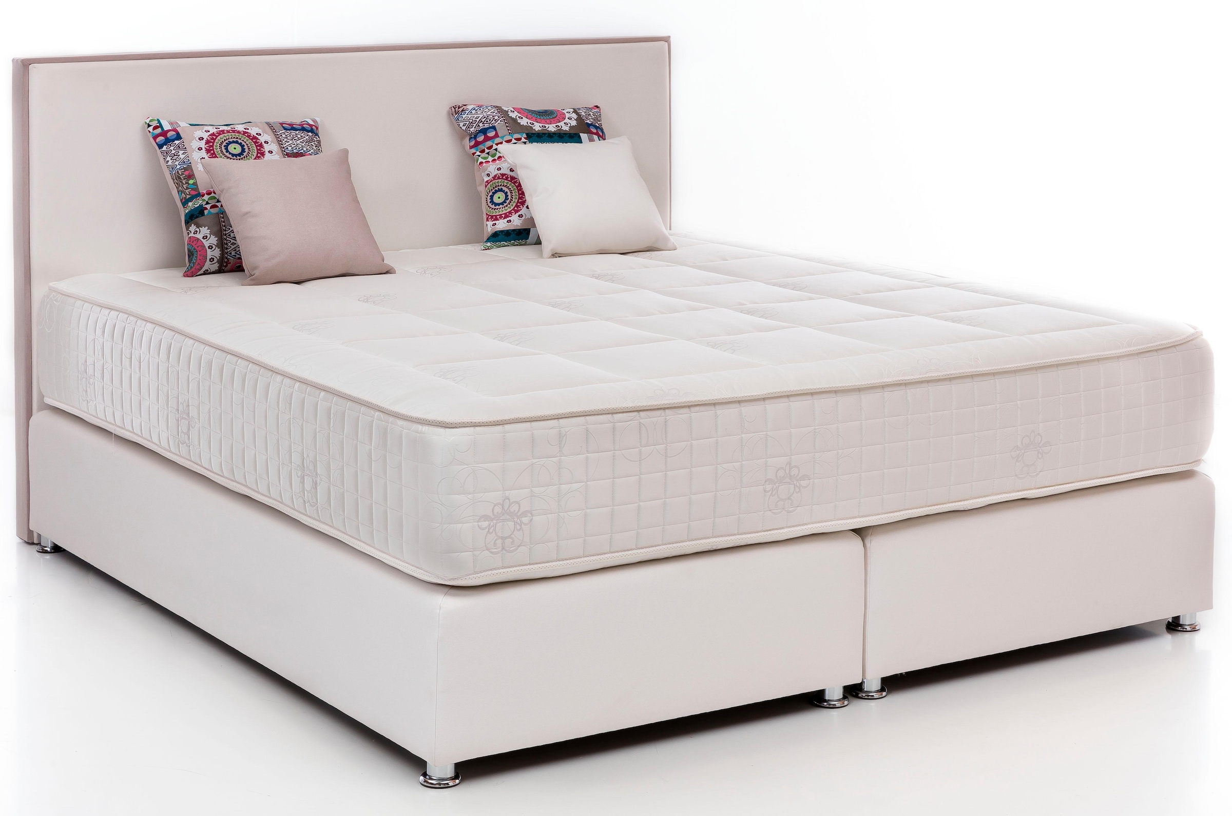 grüne betten Lit boxspring »Amelia« mit 7-Zonen-Tonnentaschenfederkern-Matratze und Zierkissen, 100% vegan