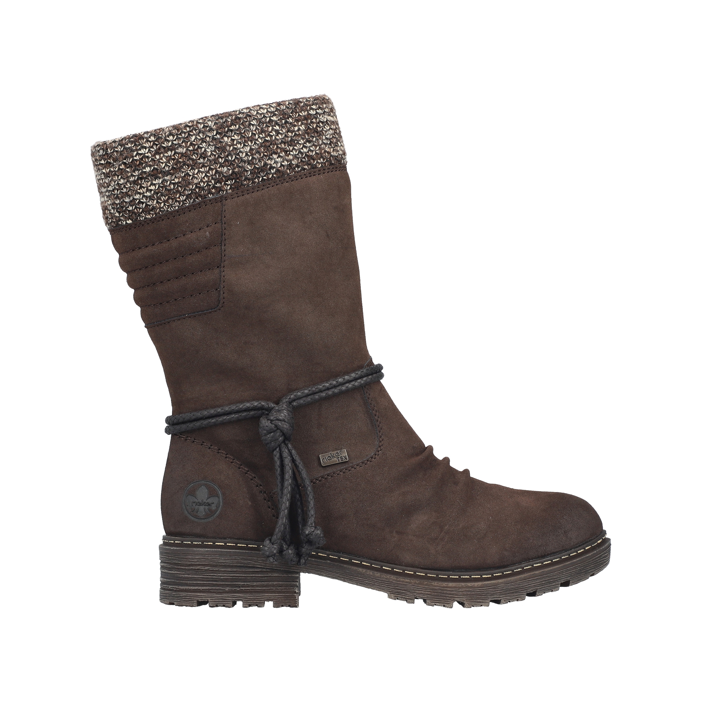 Rieker Winterstiefel  Winterboots, Blockabsatz, TEX-Membran, mit gestricktem Schaftrand