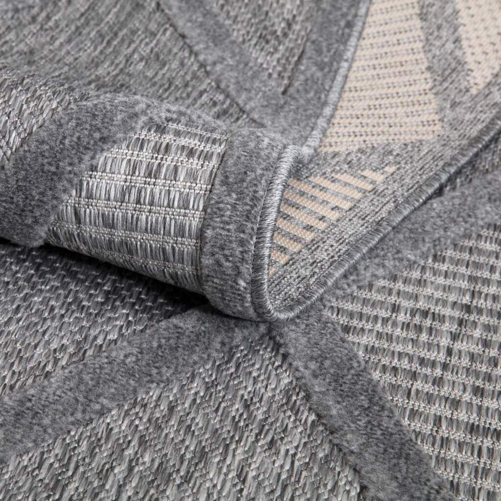 Carpet City Teppich »In-& Outdoorteppich Santorini 457, 3D-Effekt, Raute-Look«, rund, 5 mm Höhe, Wetterfest & UV-beständig für Terrasse, Balkon, Küche, Flur