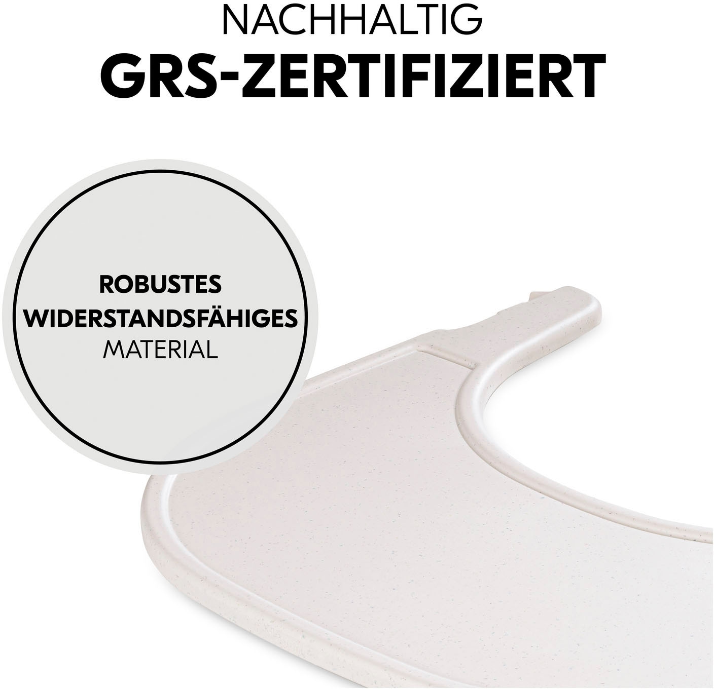 Hauck Plateau de chaise haute »Alpha Click Tray, Speckle Beige« aus recyceltem Material