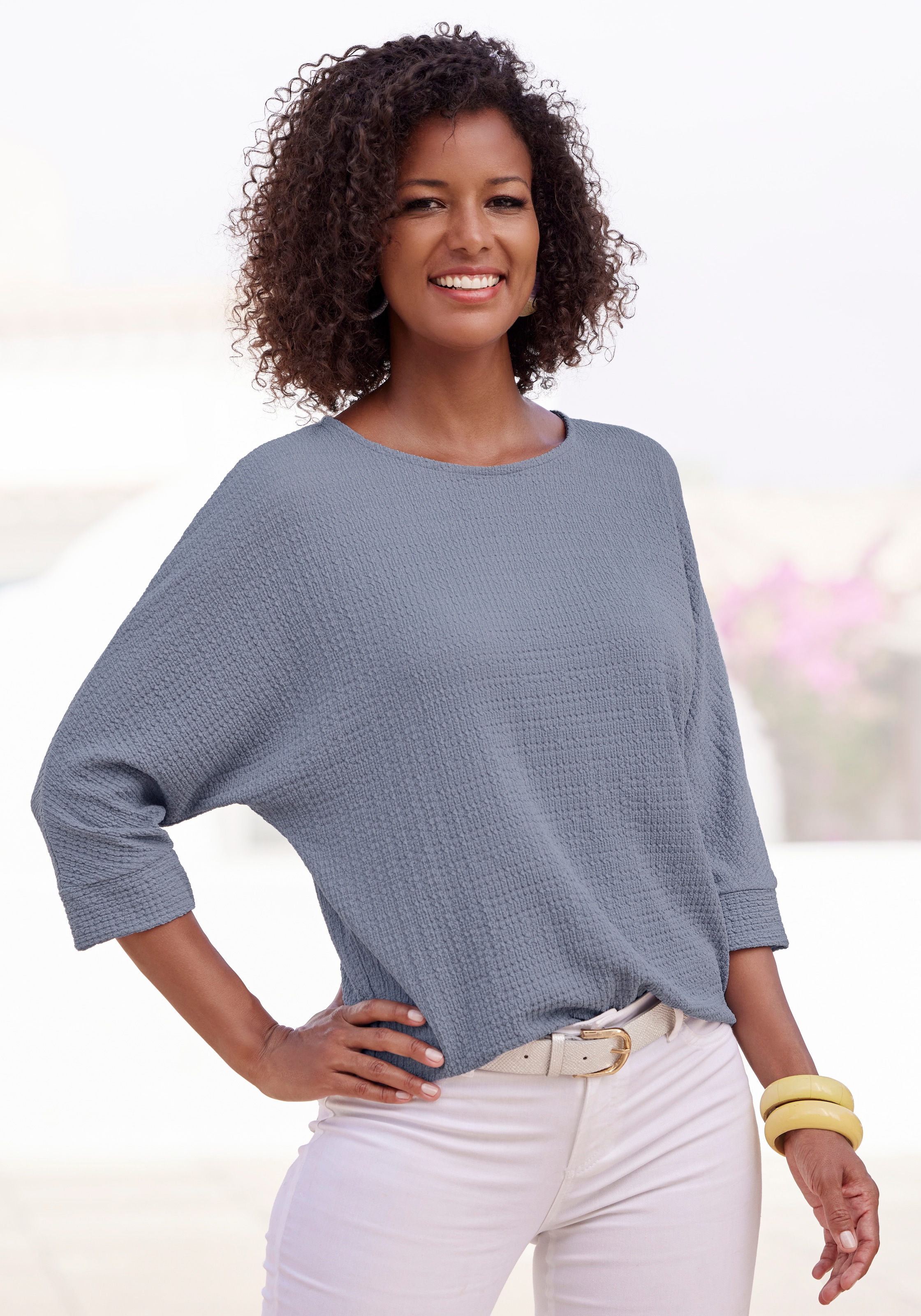 Image of Vivance 3/4-Arm-Shirt "aus bügelfreier Crêpe-Qualität" mit 3/4-Arm