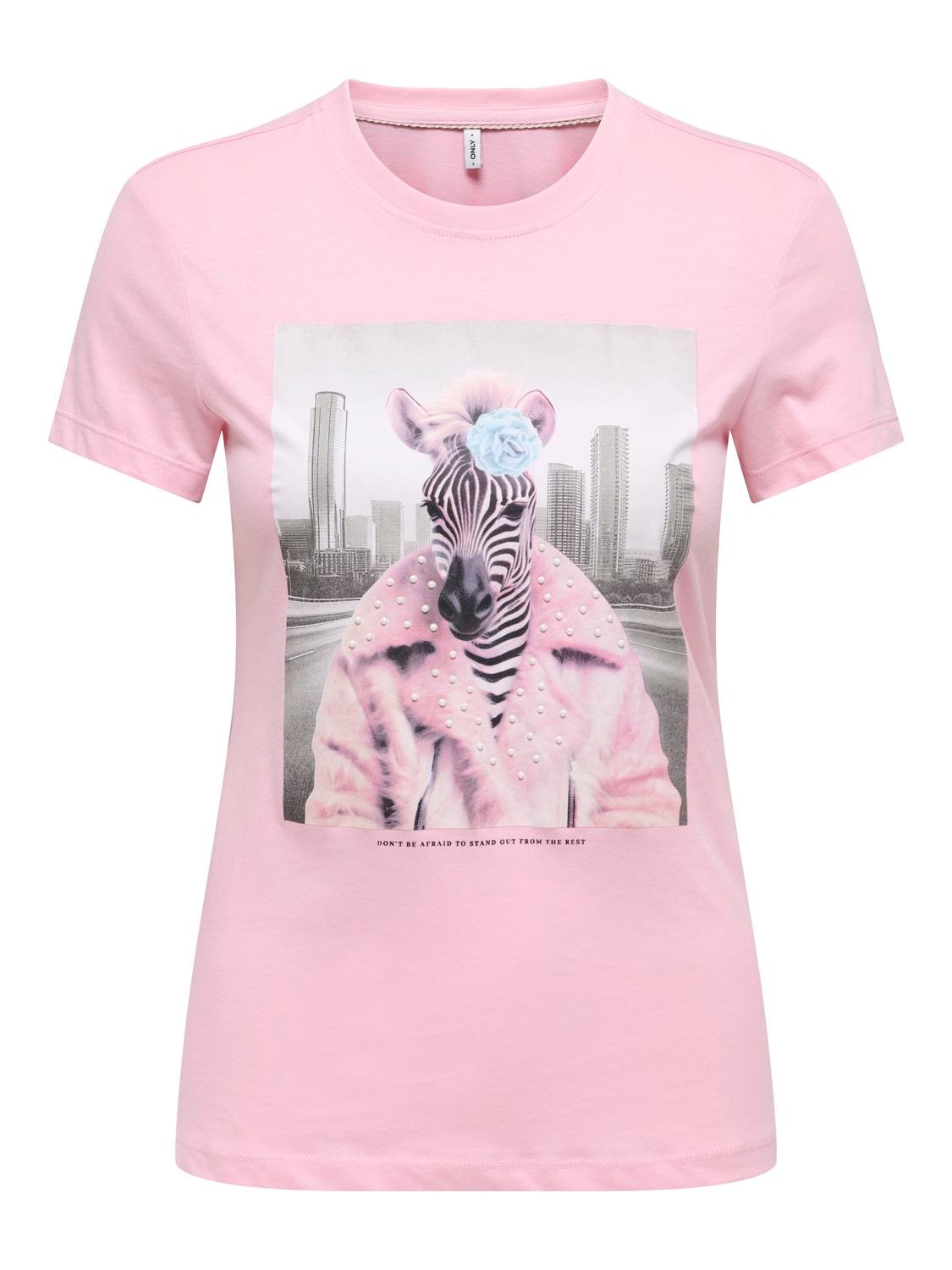 ONLY Kurzarmshirt »ONLVIBE LIFE S/S GLASSES TOP BOX JRS« Baumwolle, regular fit, Rundhals