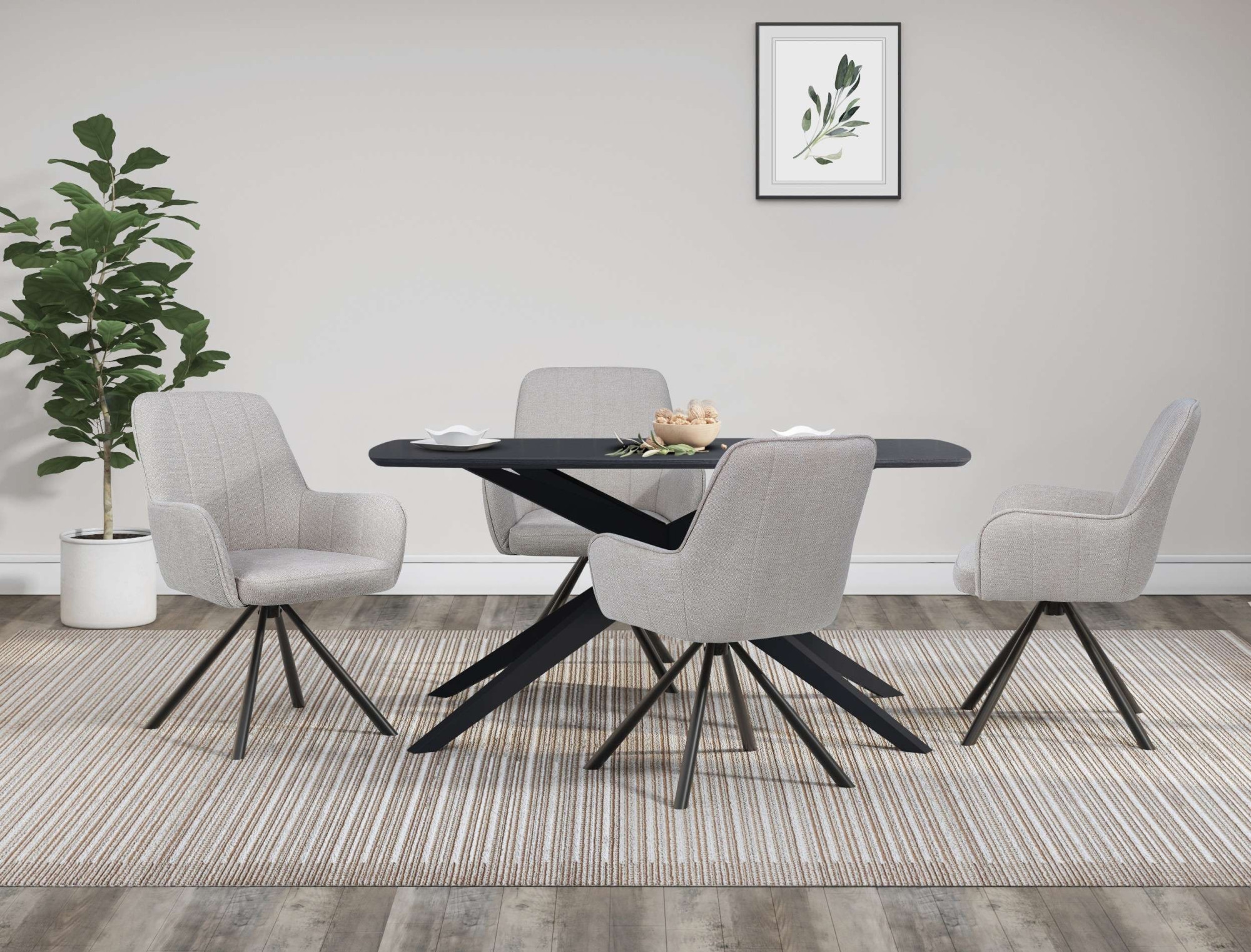 GOODproduct Chaise de salle à manger »Flaurent« () 2 cuisgepolsterte Rückenlehne, Armlehne und Sitzfläche, Sitzhöhe 50 cm