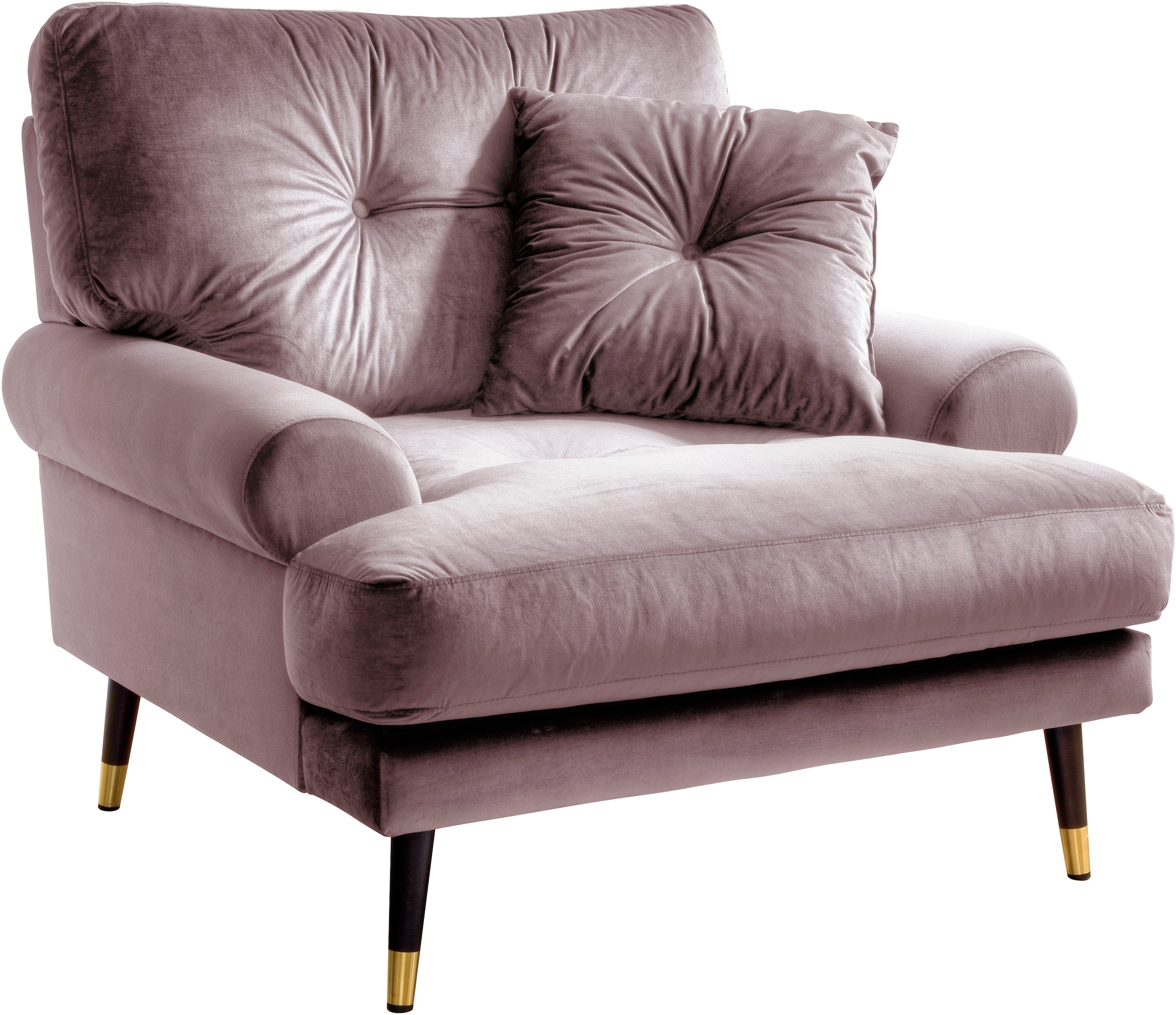 Trends by HG Loungesessel »TOKIO«, in Microfaser mit hochwertigem Holz/Metallfuss