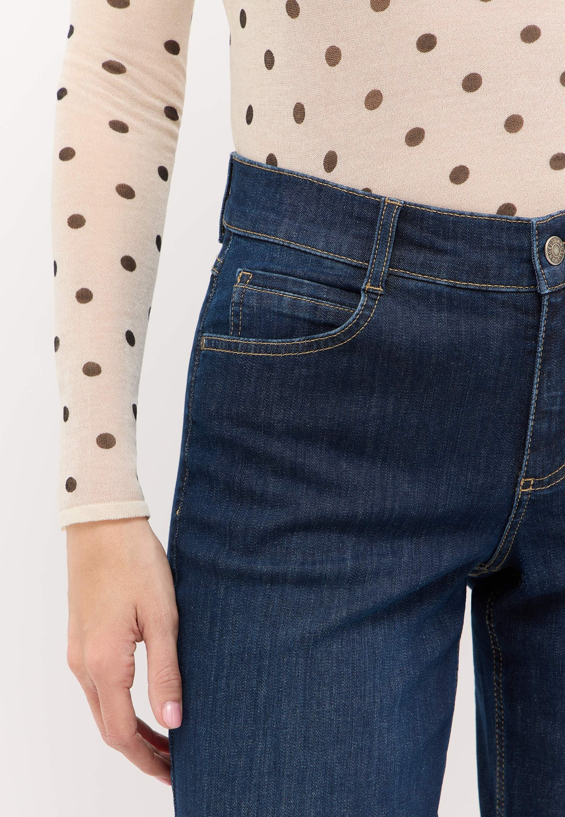 ANGELS Jeans 7/8 »LAIA« Coupe ample, en mélange de coton, avec passants de ceinture