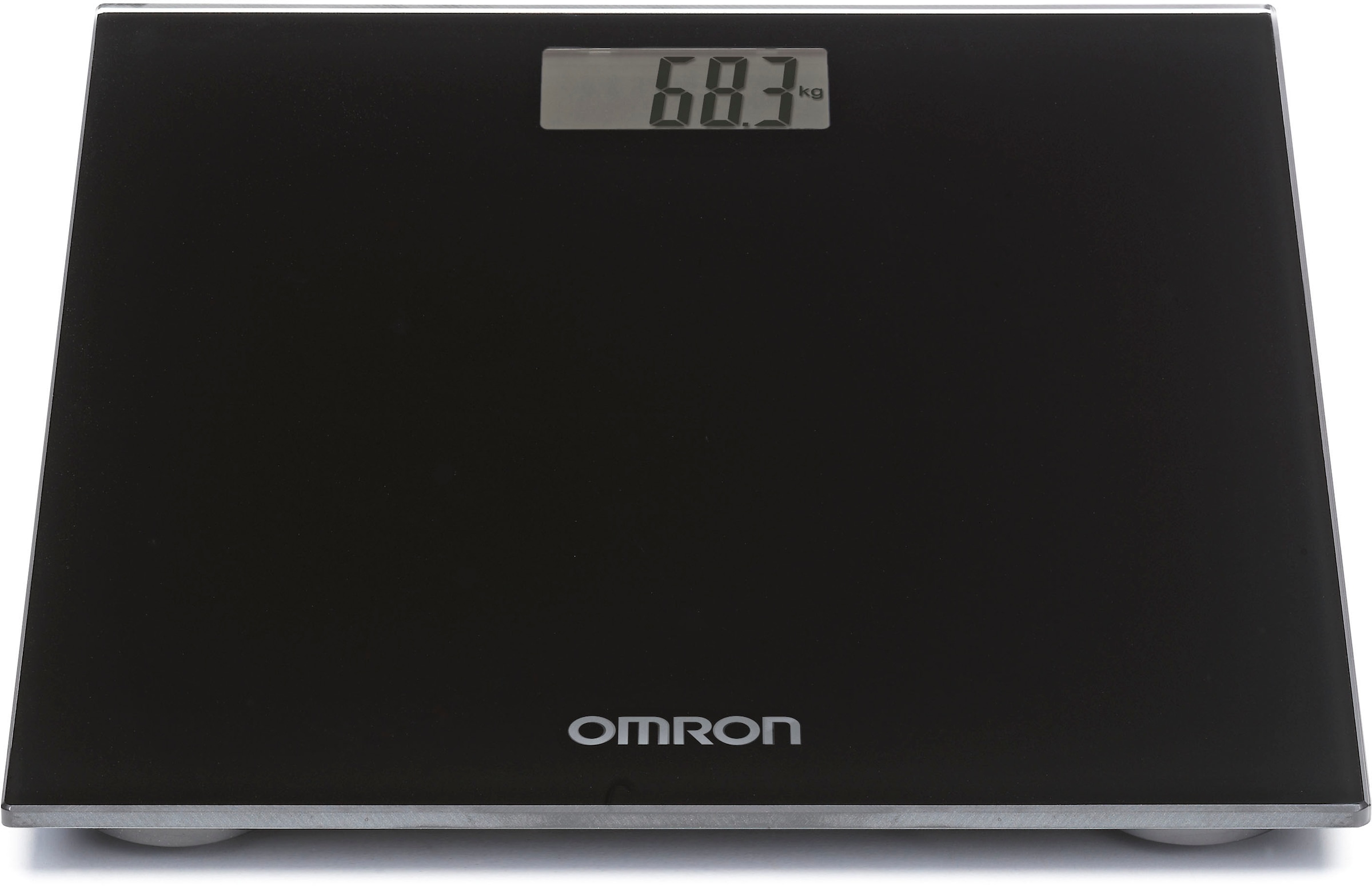 Omron Personenwaage »HN289 extra flach, mit Wiegefläche aus Sicherheitsglas, bis 150 kg« One-Touch-Wiegen, grosses LCD-Display und rutschfesten Standfüssen