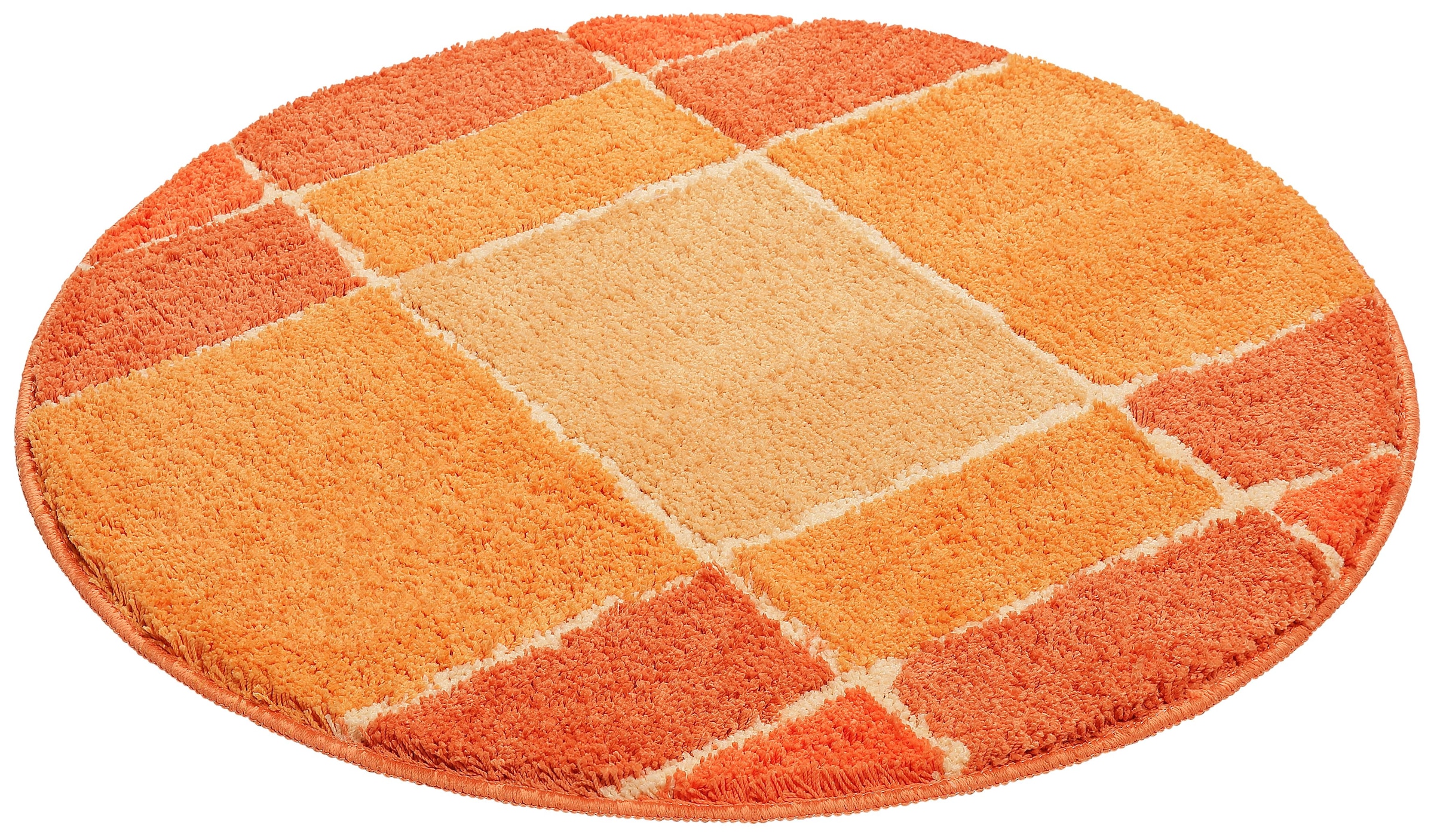 my home Badematte »Pia«, rutschhemmend beschichtet, strapazierfähig-fussbodenheizungsgeeignet-schnell trocknend, Badteppich, karierte Badematten, rechteckig, rund & als 3-tlg. Set
