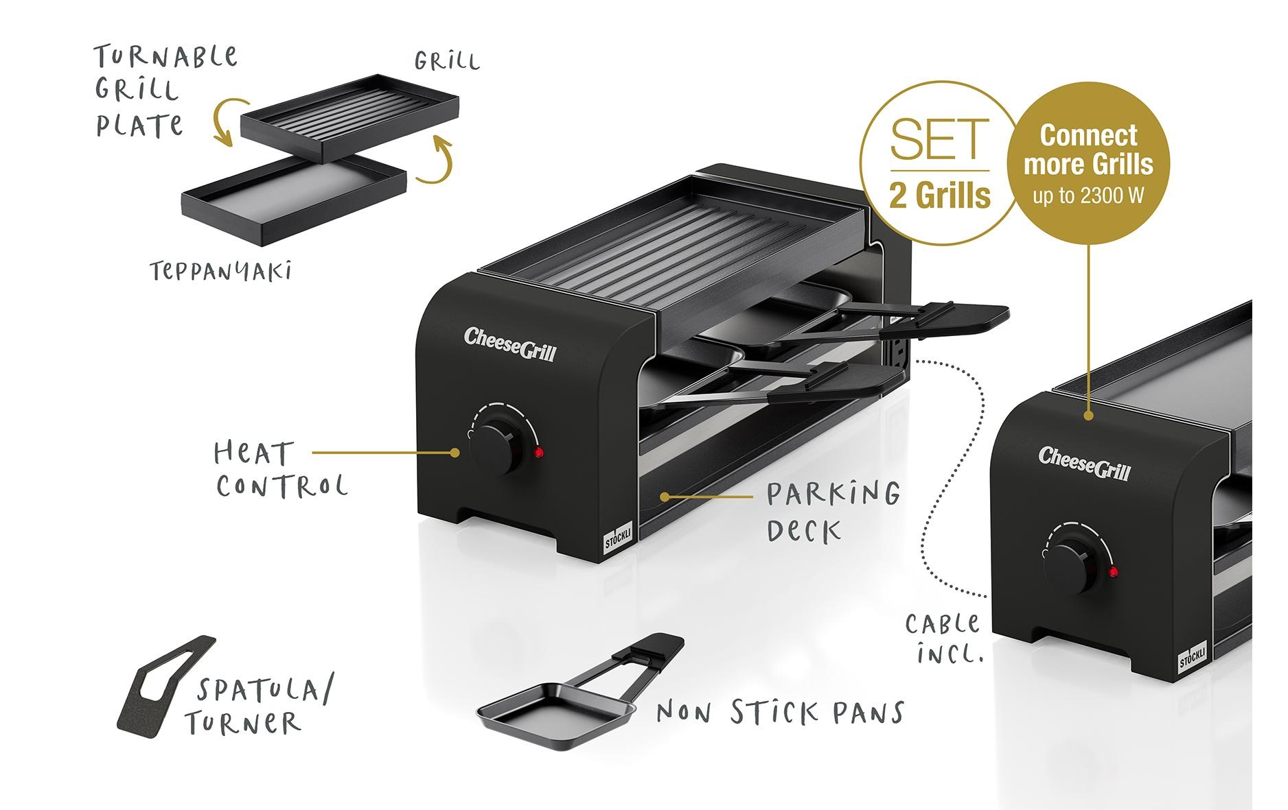 Stöckli Raclette »Stöckli CheeseGrill 2 Connect Set 12 Personen«