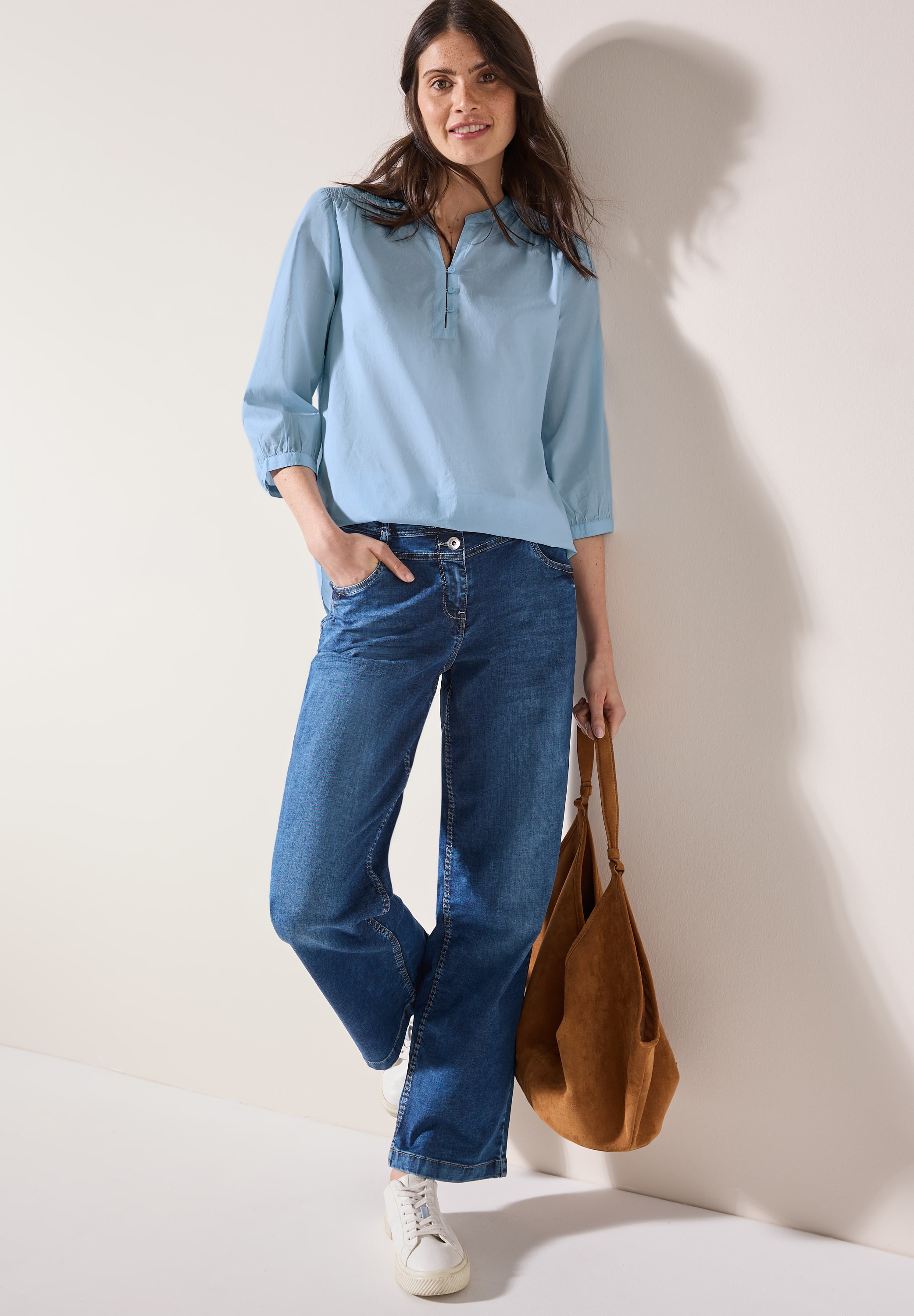 Cecil Klassische Bluse, mit Smock-Detail