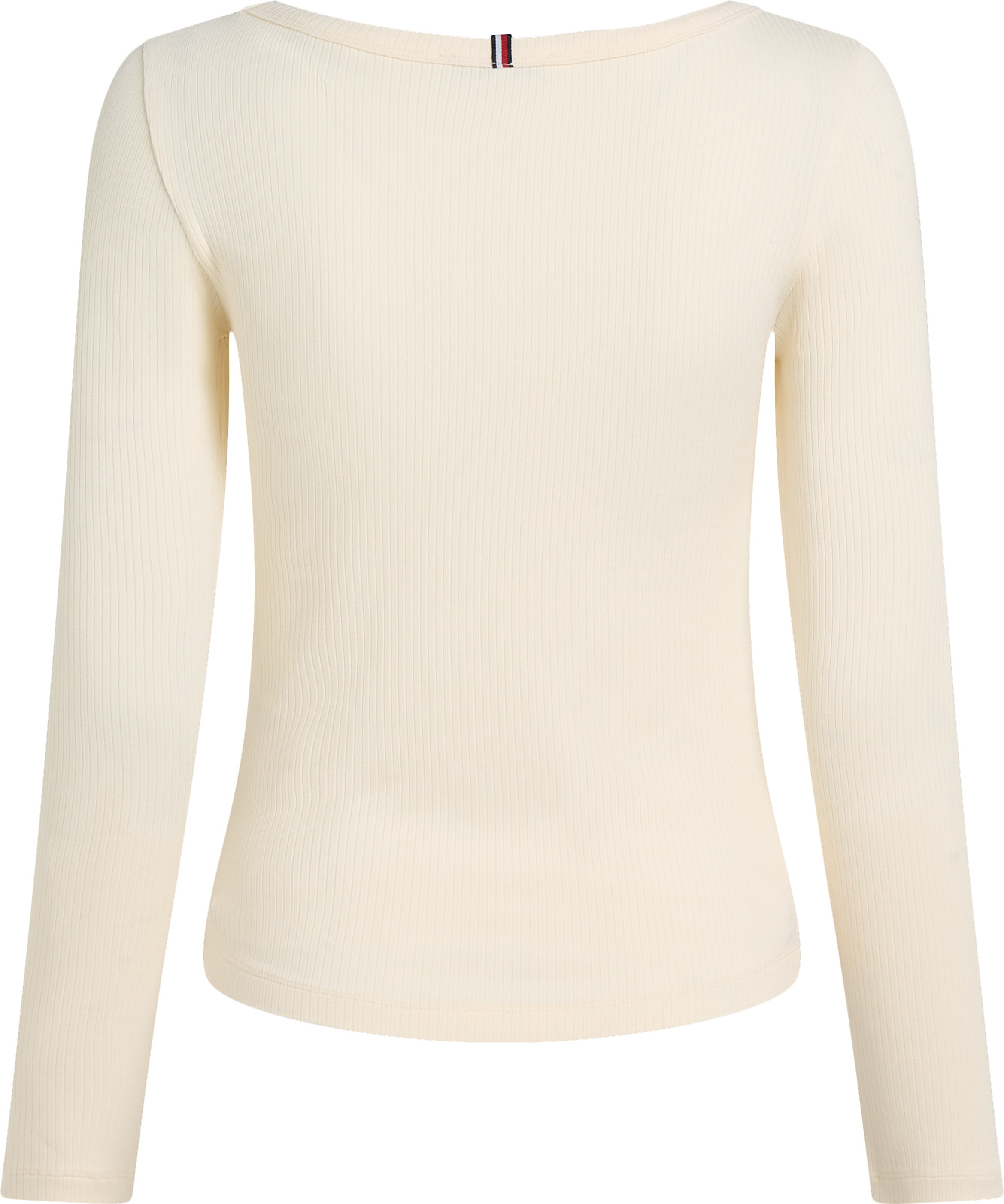 Tommy Hilfiger Curve Langarmshirt »Shirt CRV SLIM 5X2 RIB O«, in Grossen Grössen, mit Logostickerei