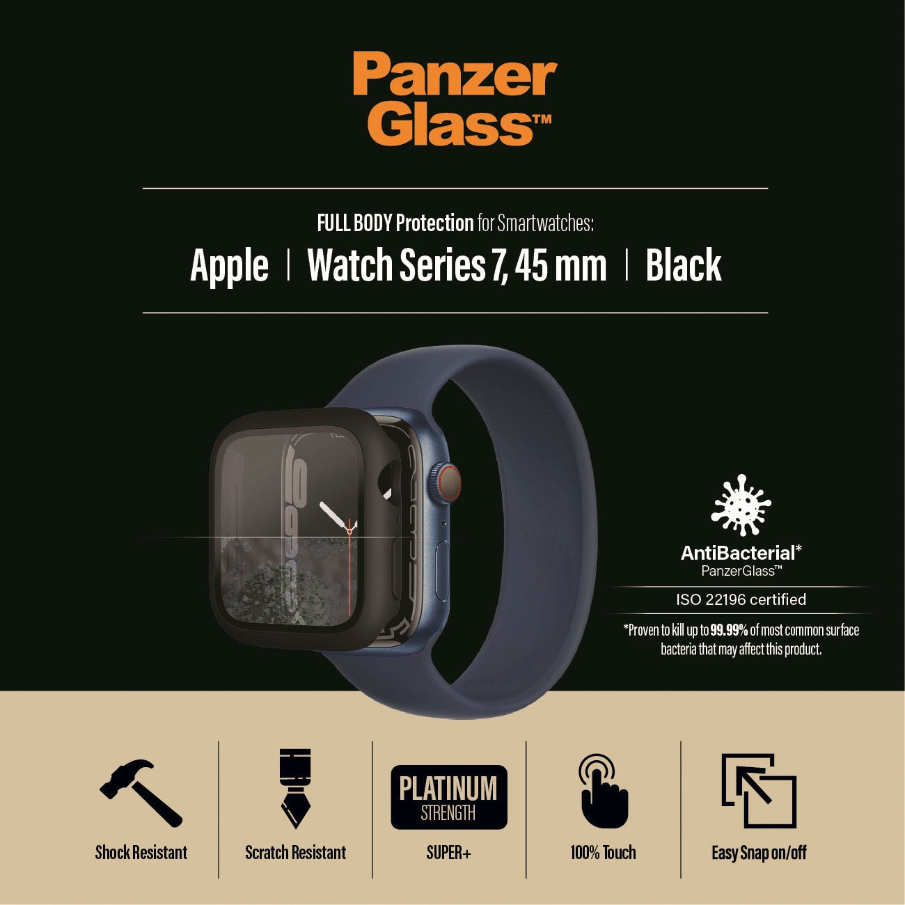 PanzerGlass Displayschutzglas »Full Body - Apple Watch 7 (44 mm)«