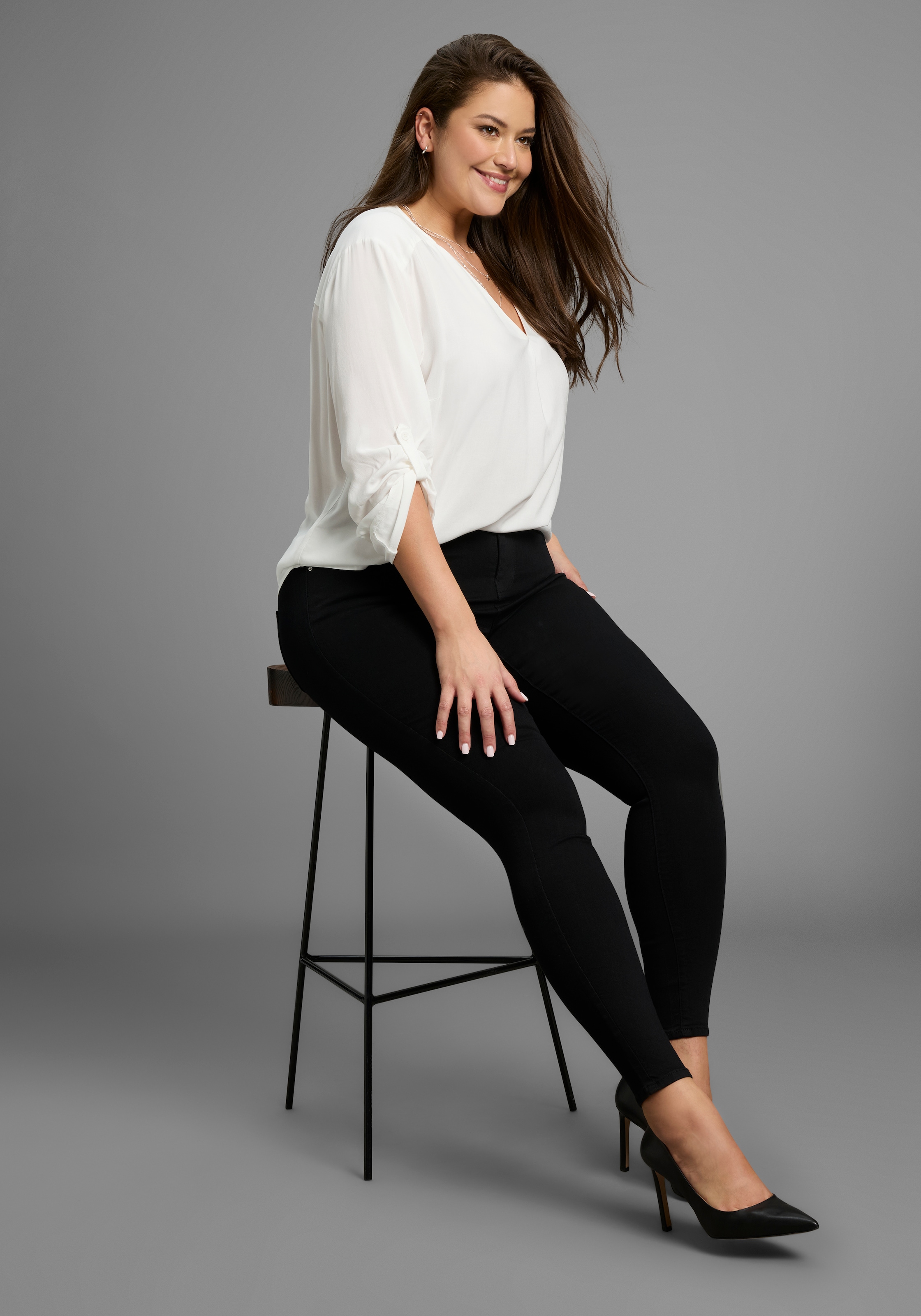 ONLY CARMAKOMA Skinny-fit-Jeans »CARTHUNDER PUSH UP REG SK JNS«