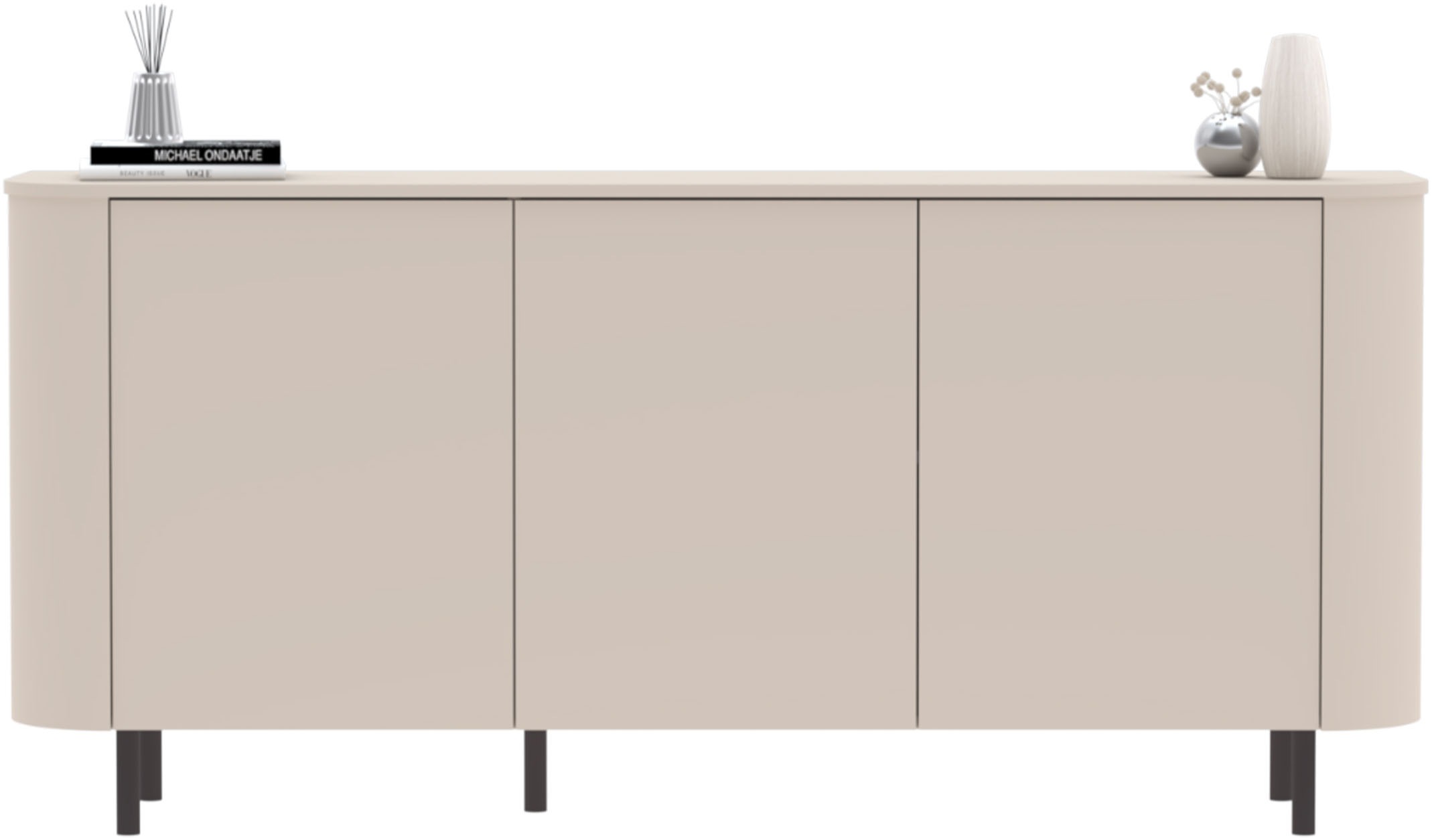 Image of GOODproduct Sideboard "Lido, 231 cm breit, 4 Türen, Anrichte, Kommode, Stauraumschrank" Formgebogenes MDF, Stirnseiten mit Rundung, Push-to-open, Metallfüsse