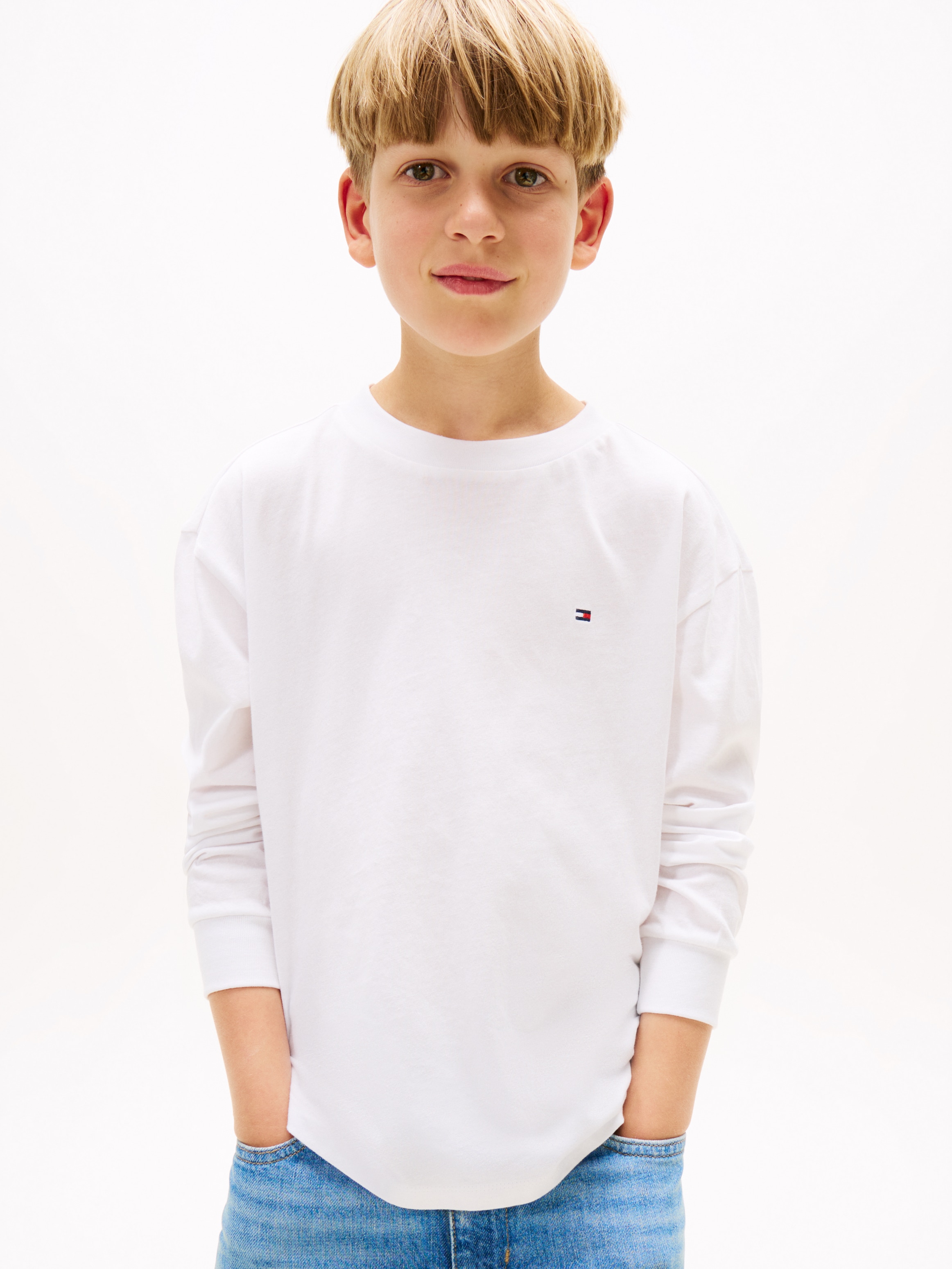 Image of Tommy Hilfiger Langarmshirt "ESSENTIAL T-SHIRT LS" für Kinder bis 16 Jahre, Markenlogo