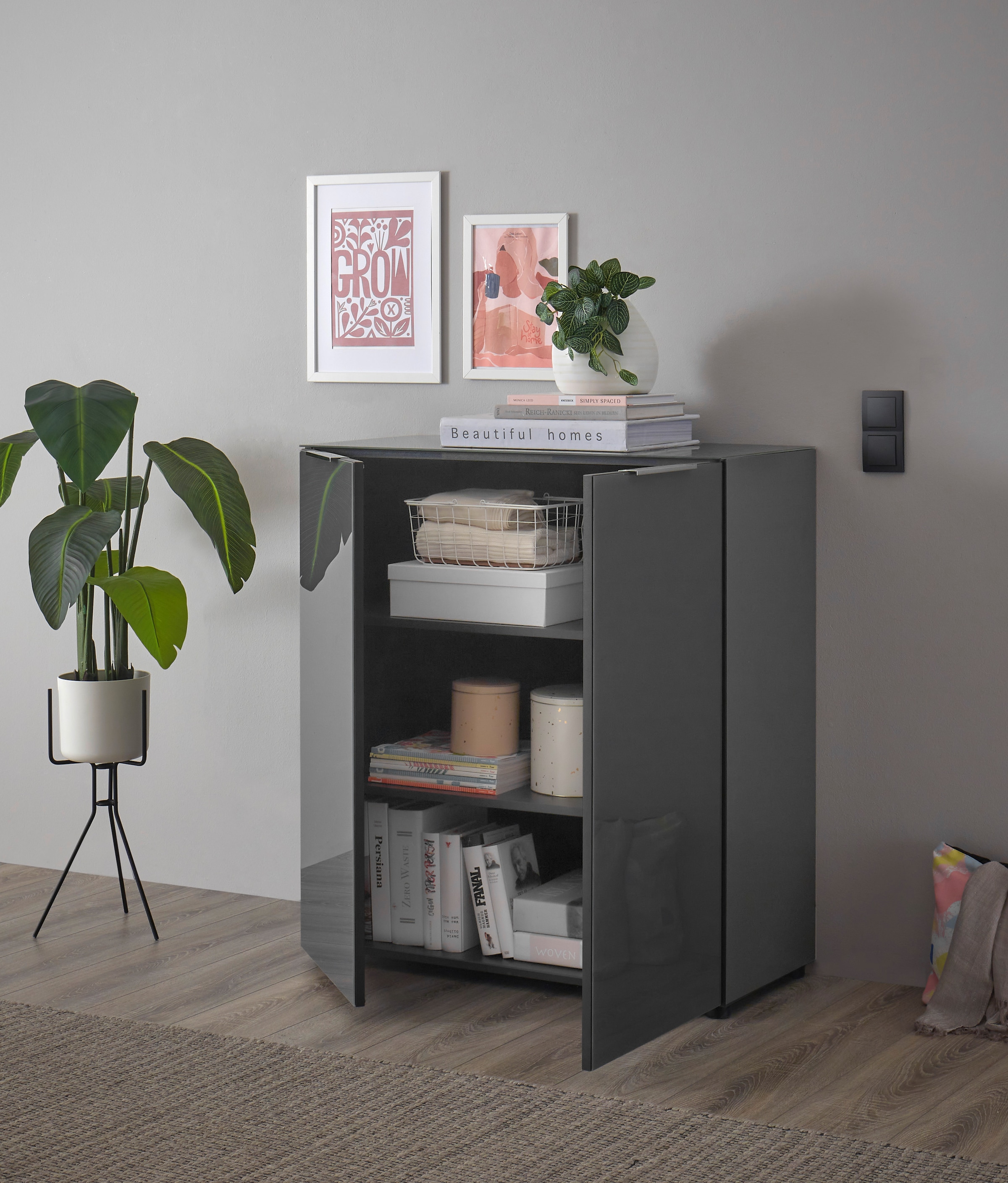 HBZ Commode »Santorin, BxHxT 90x99x40 cm« 1 cuis tlg. Breite 90cm, Softclose für Türen, Melaminbeschichtung