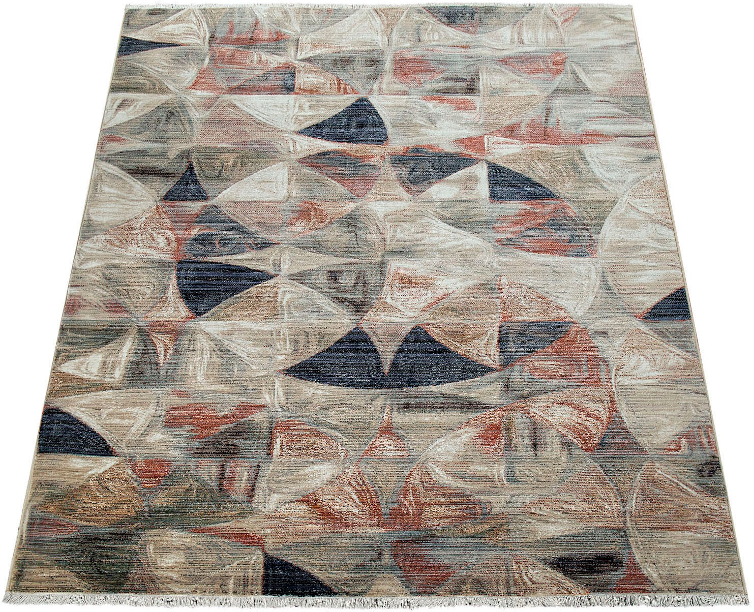 Image of Paco Home Teppich »Sena 451«, rechteckig, 12 mm Höhe, Kurzflor, modernes Design, mit Fransen, ideal im Wohnzimmer & Schlafzimmer bei Ackermann Versand Schweiz