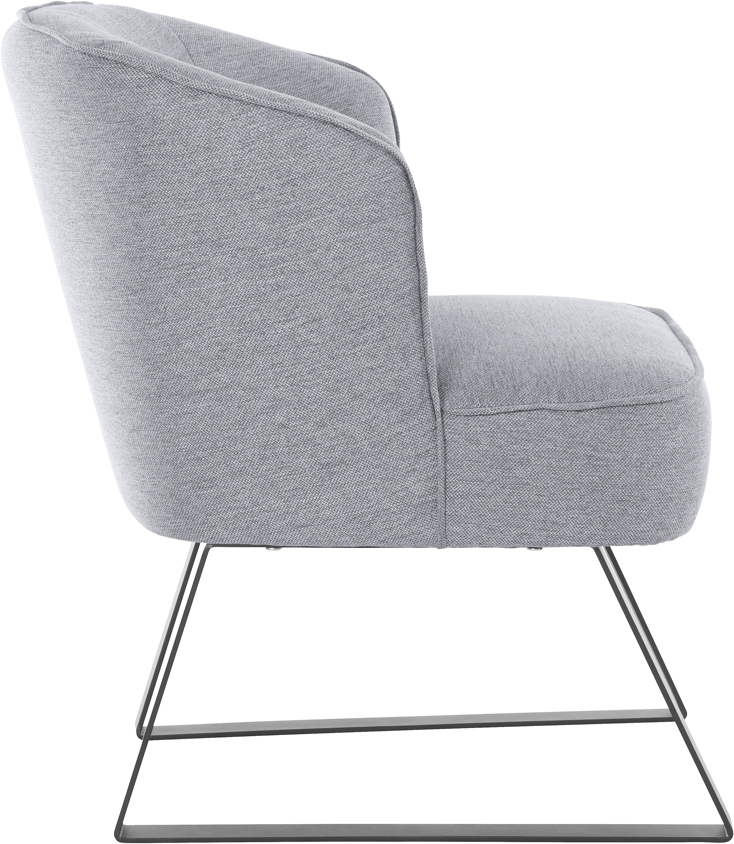 exxpo - sofa fashion Sessel »Americano, Loungesessel«, mit Keder und Metallfüssen, Bezug in verschiedenen Qualitäten, 1 Stck.