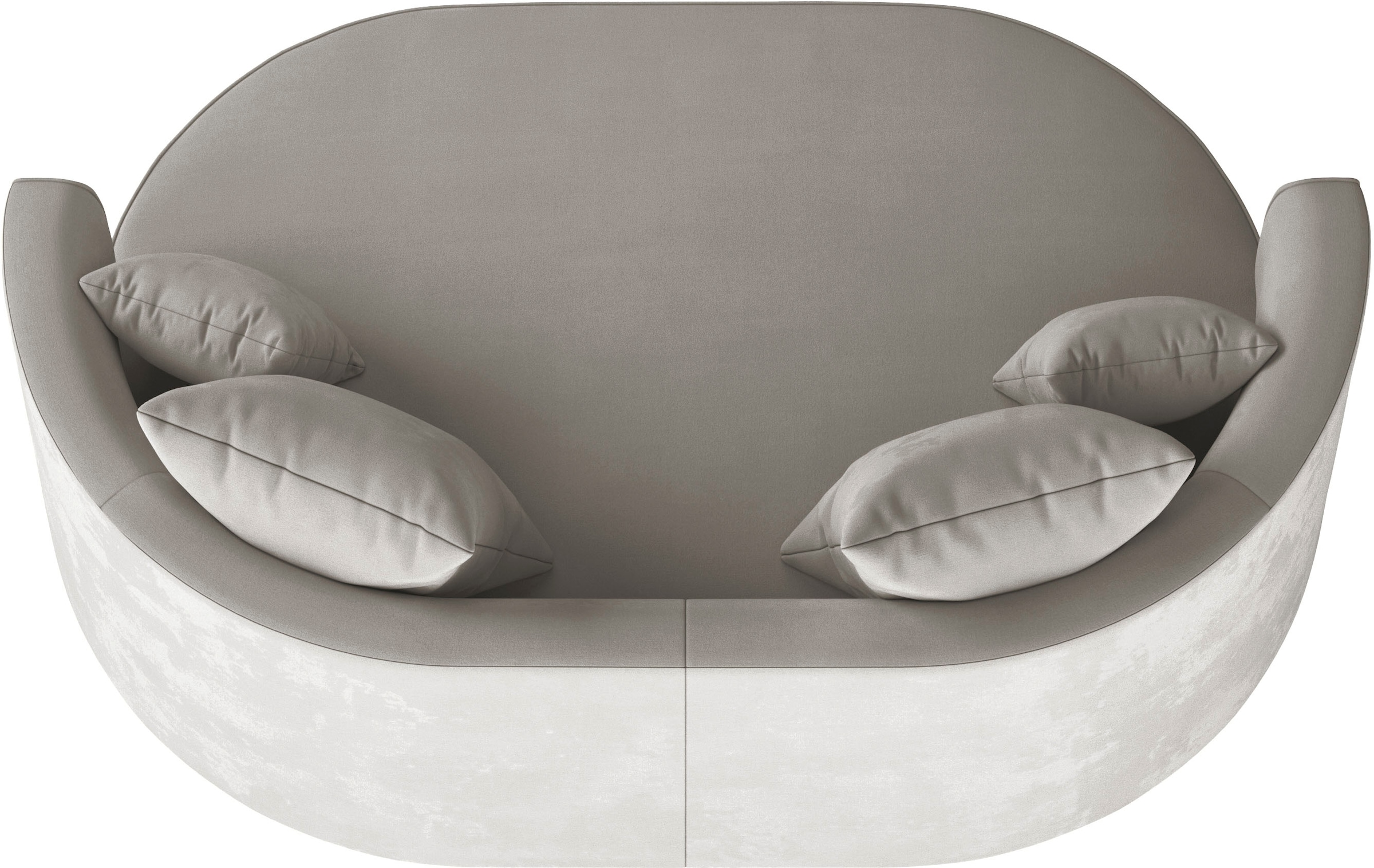 LeGer Home by Lena Gercke 2,5-places »ISALIE, rundes Loungesofa, mit Kissen, perfekt gepolstert« moderne Stoffe, mit 4 Zierkissen, extra grosse Sitzfläche