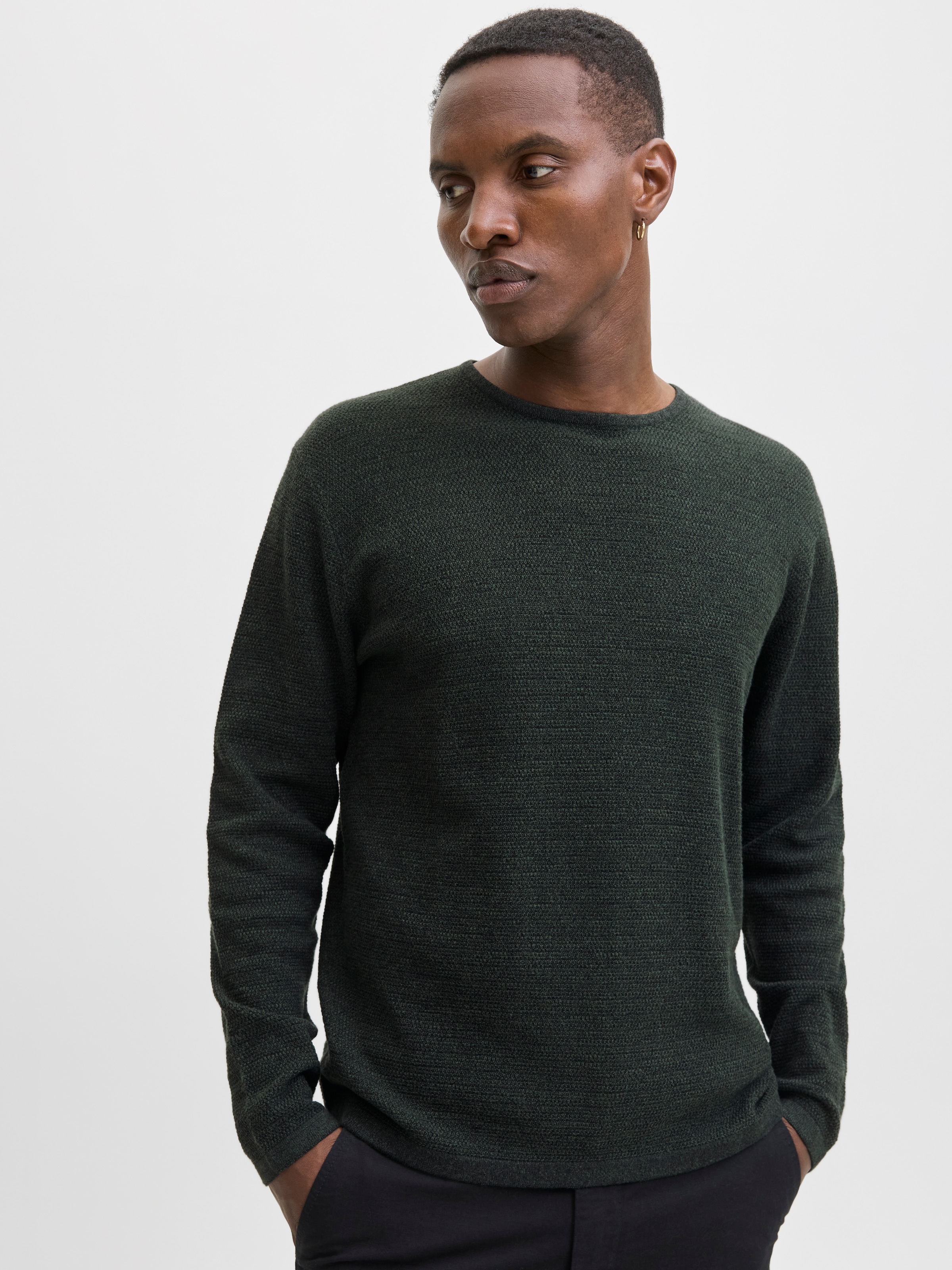Jack & Jones Pull à col rond »JJEGEORGE KNIT CREW NECK NOOS« mit Strick Optik