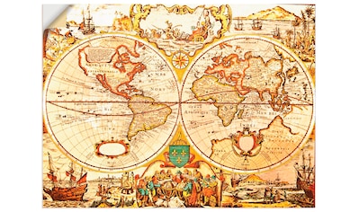 ♕ Reinders! Poster »Weltkarte Vintage - Kontinente - Landkarte«, (1 St.)  versandkostenfrei auf