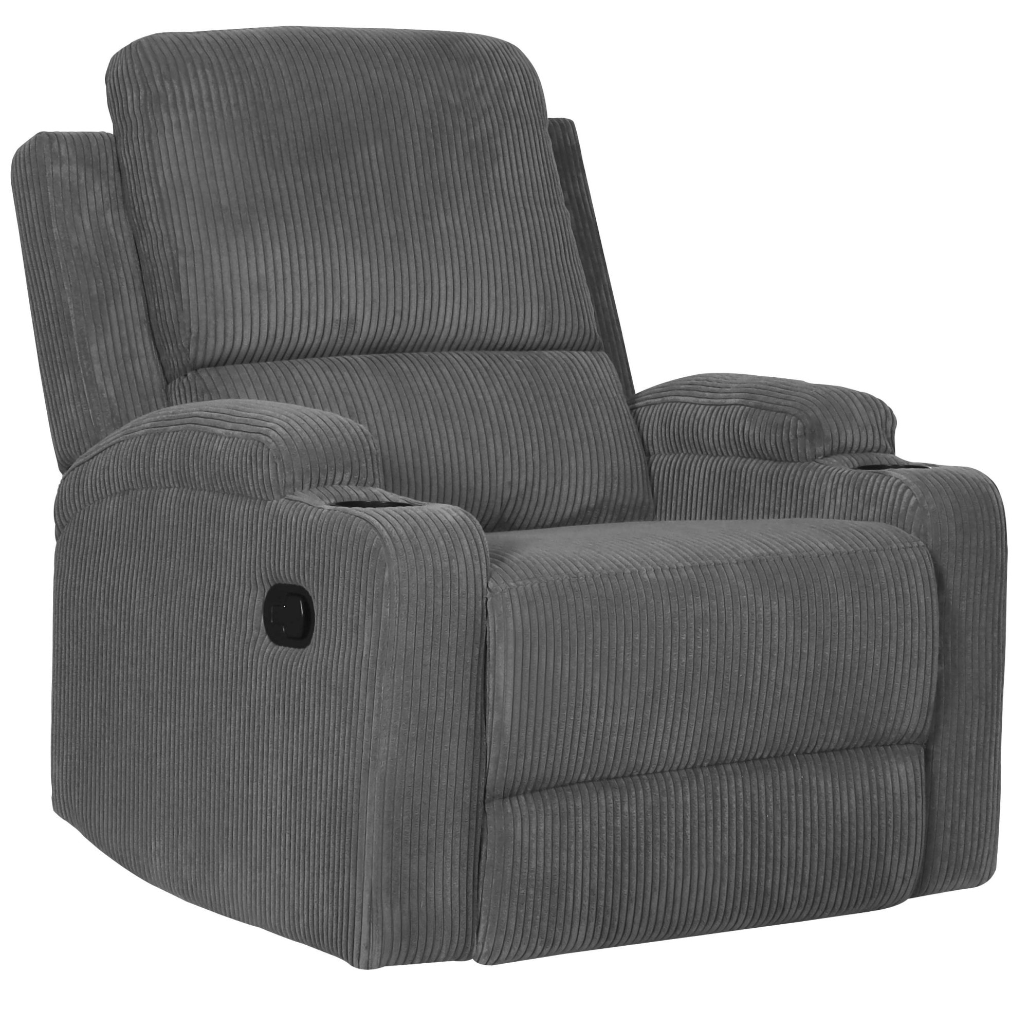 GOODproduct Fauteuil de relaxation »NAPORI Cord, Kinosessel, Multimedia-Sessel« Fauteuil TV avec fonction relaxation manuelle et électrique et porte-boisson