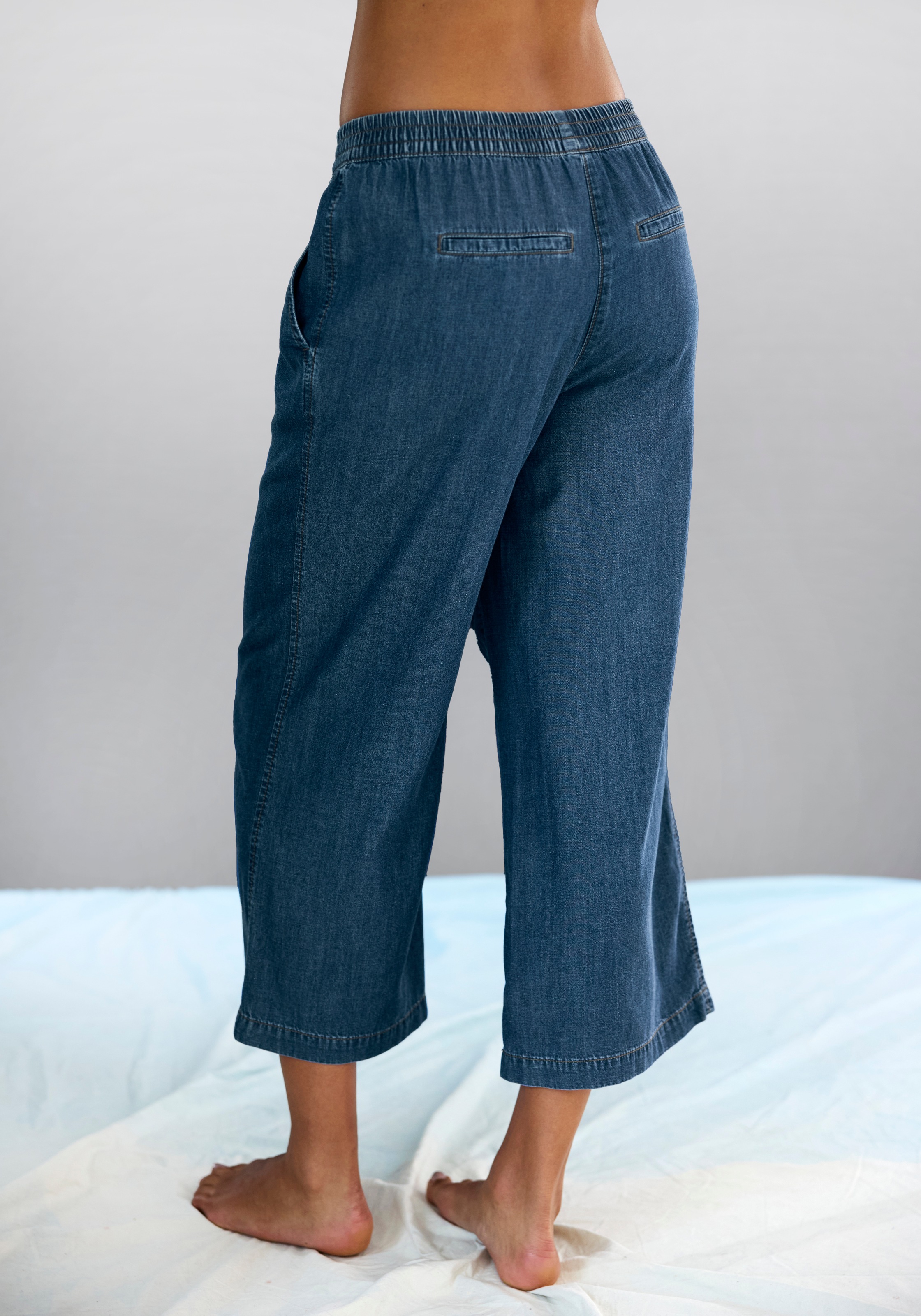 Image of H.I.S Culotte weit geschnitten, in Denim Optik