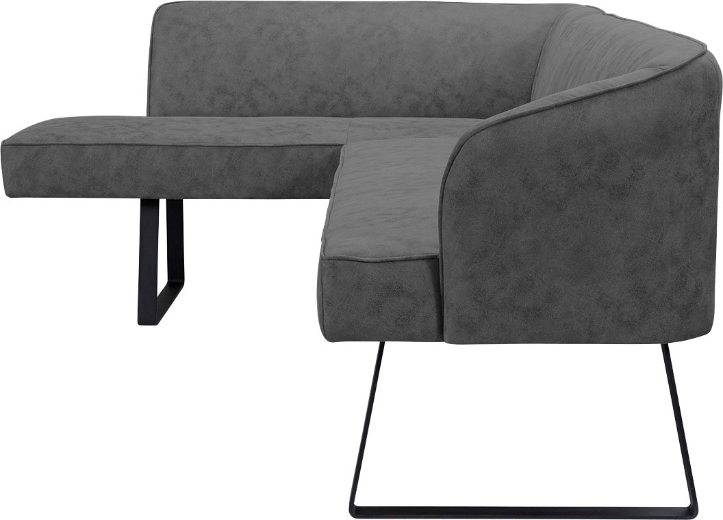 exxpo - sofa fashion Eckbank »Americano«, mit Keder und Metallfüssen, Bezug in verschiedenen Qualitäten